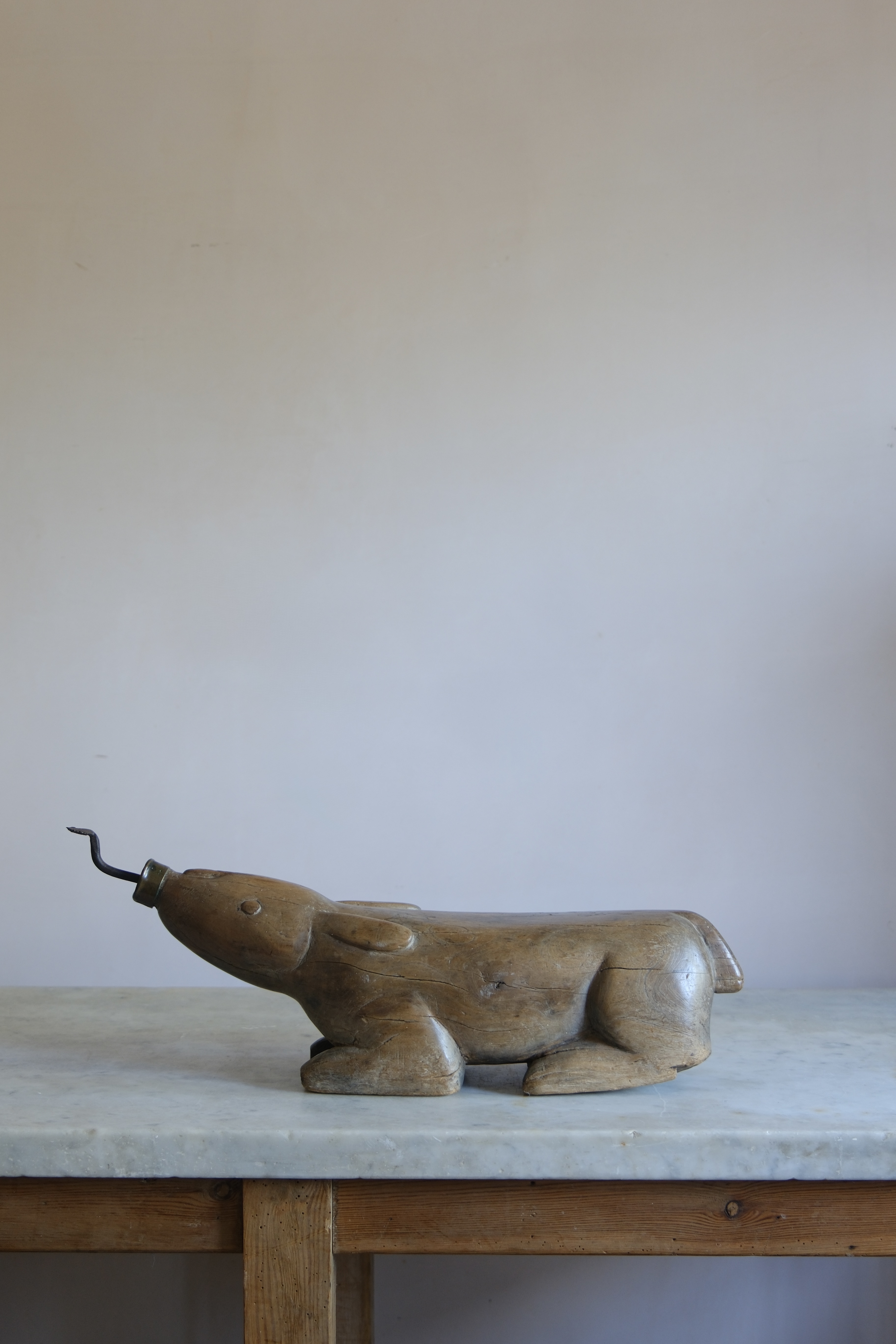 A Thai Folk Art Carved Wooden Rabbit image 6