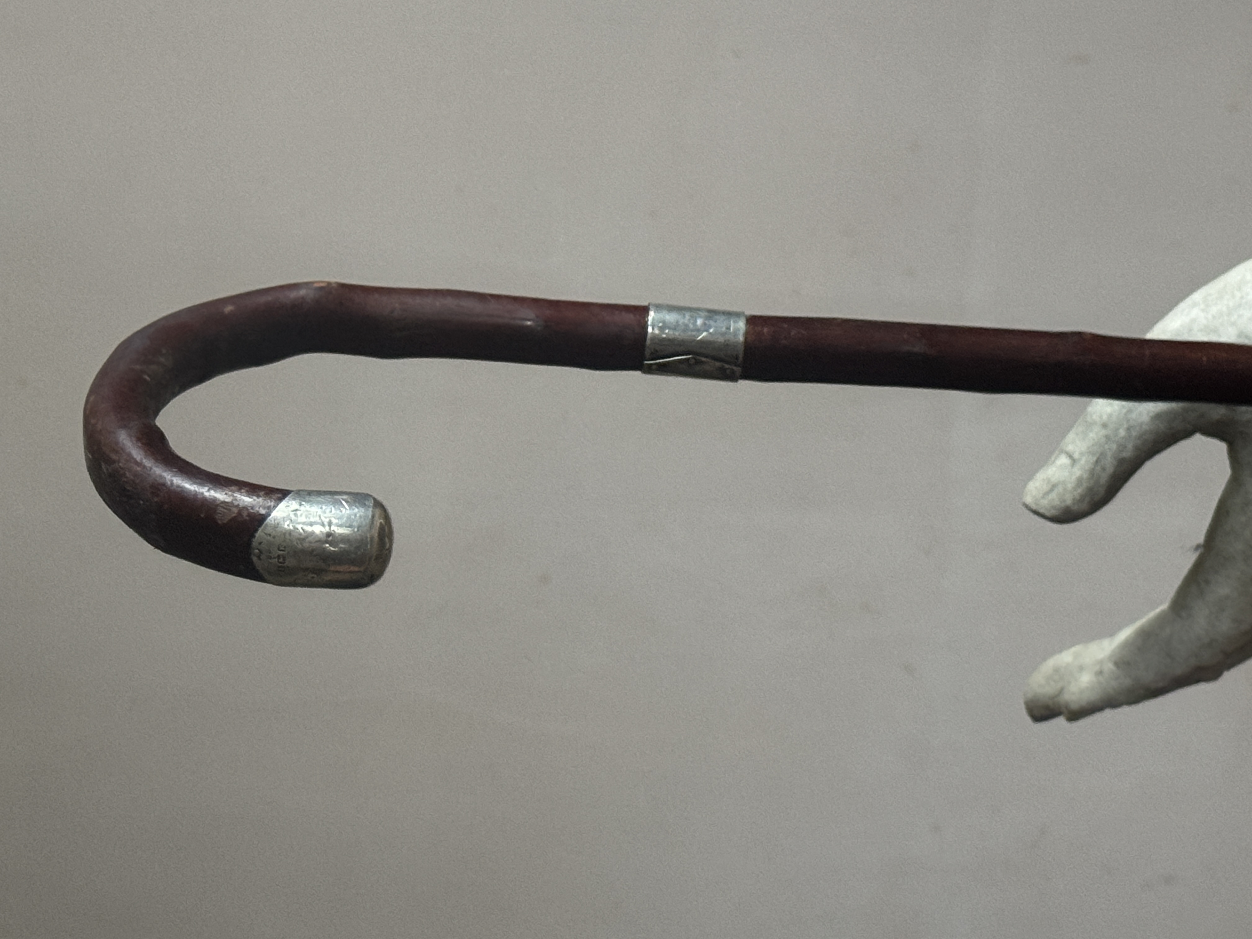 A George V Silver-Mounted Crook-Handled Walking Stick image 3