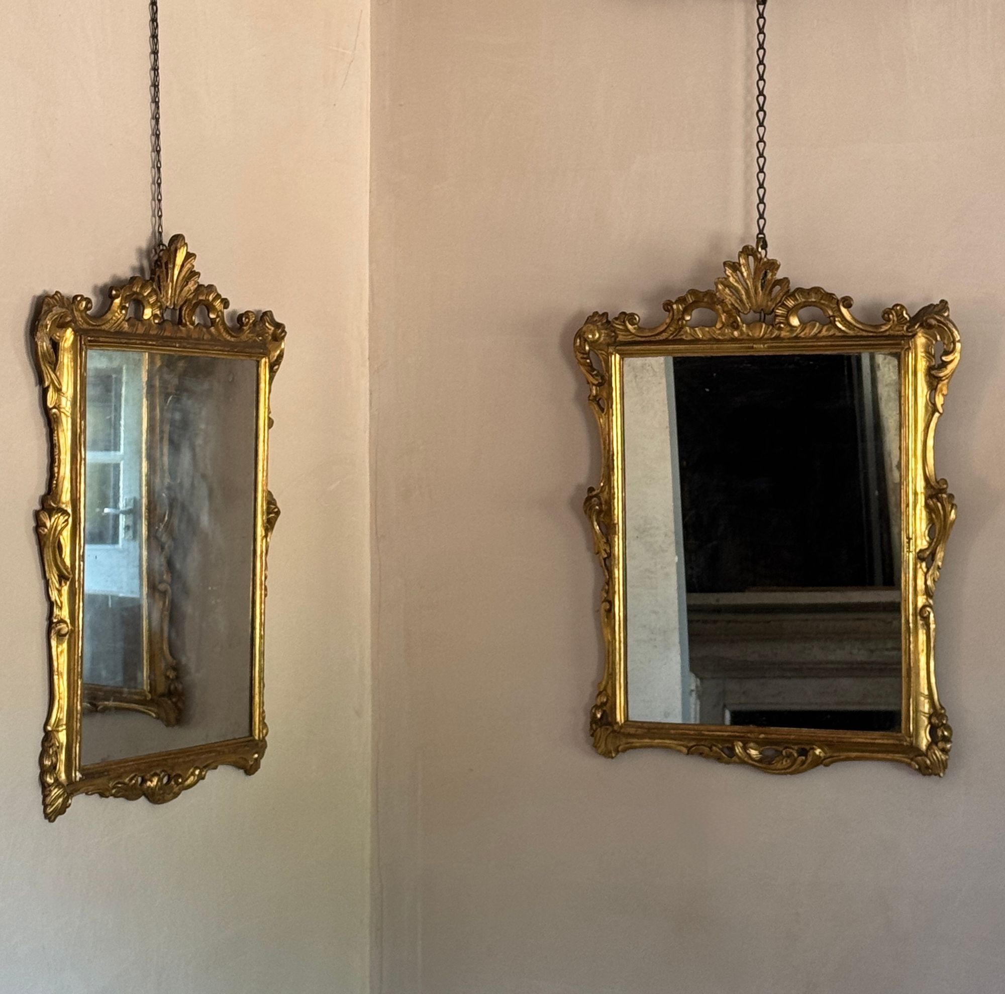 A pair of 18thC Giltwood Mirrors image 4