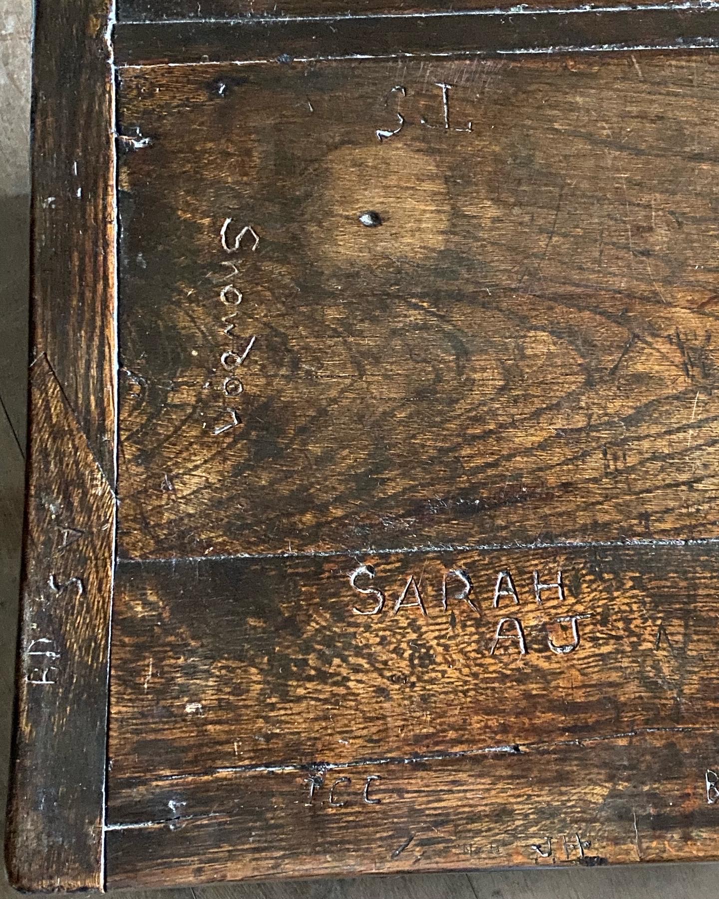 18thC Graffitied Oak Refectory Table image 10