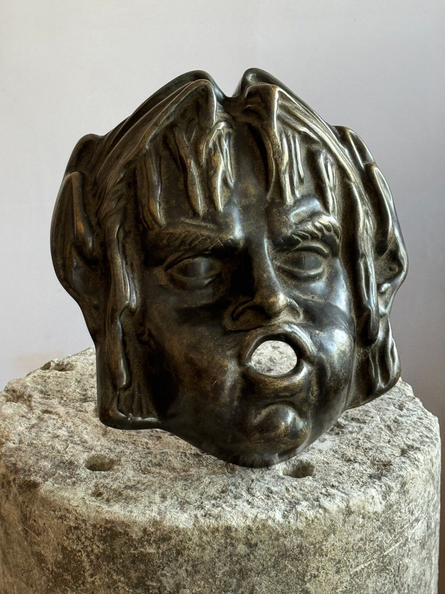 A Bronze Satyr Fountain Mask