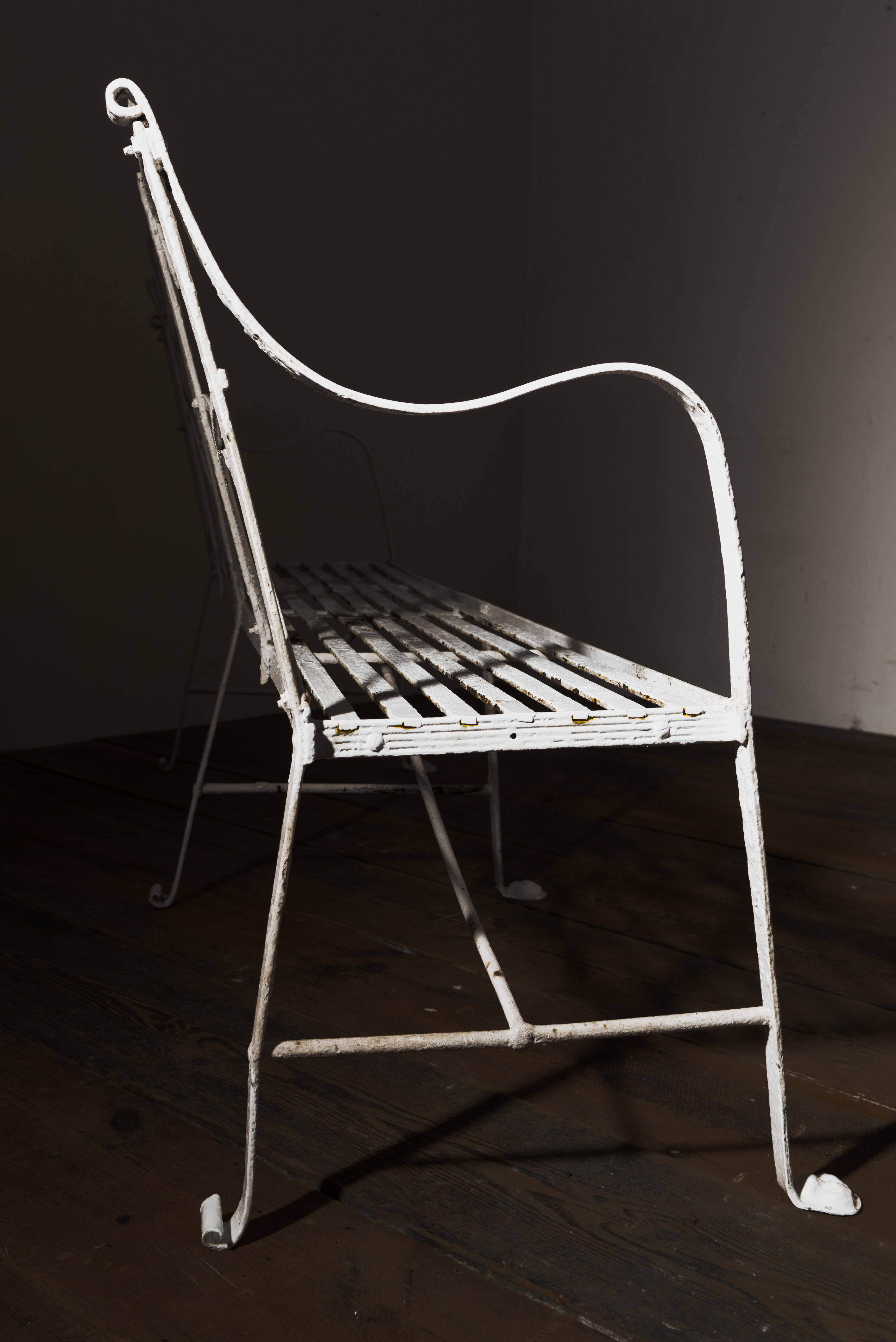 Regency Reeded Wrought Iron Garden Seat image 14