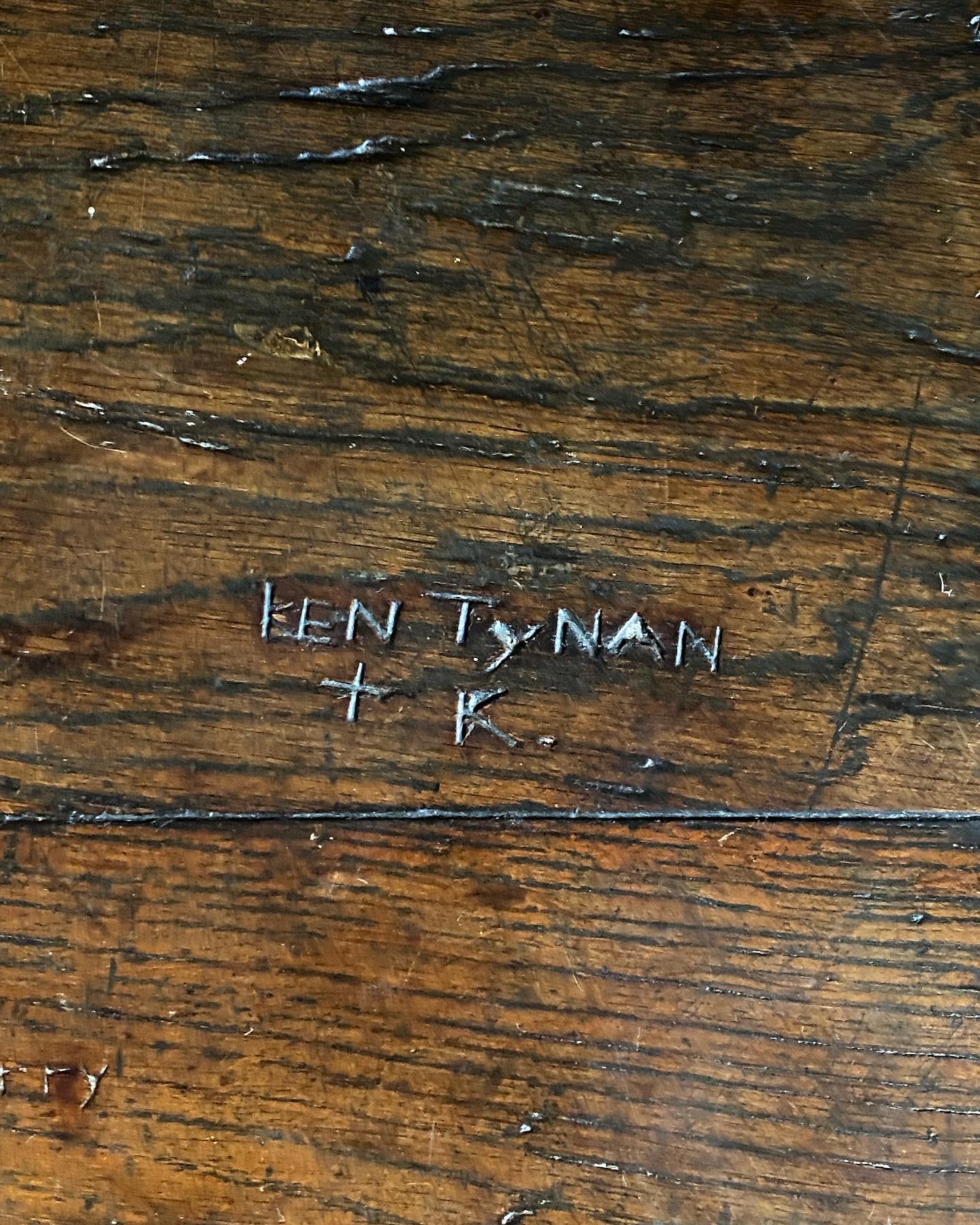 18thC Graffitied Oak Refectory Table image 6