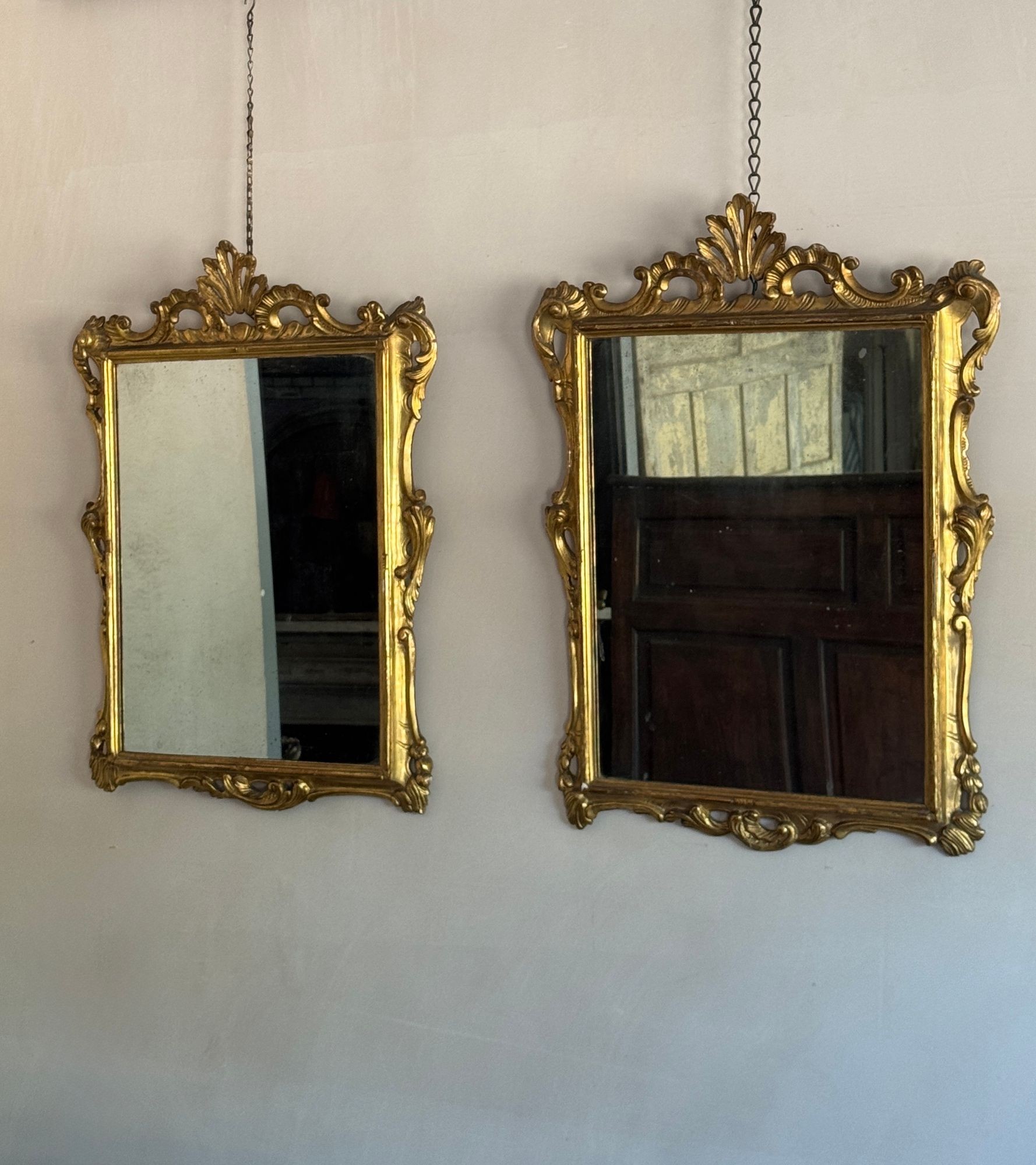 A pair of 18thC Giltwood Mirrors image 3