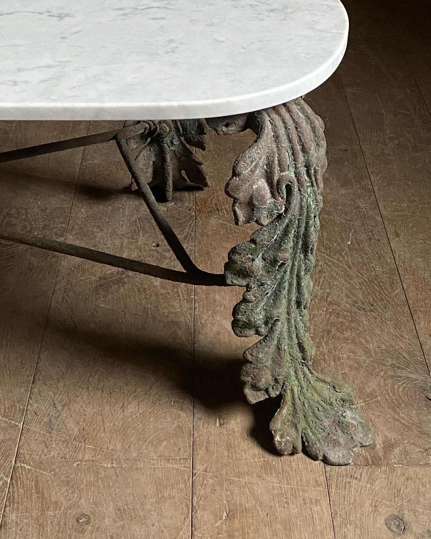 Antique marble topped garden table image 6