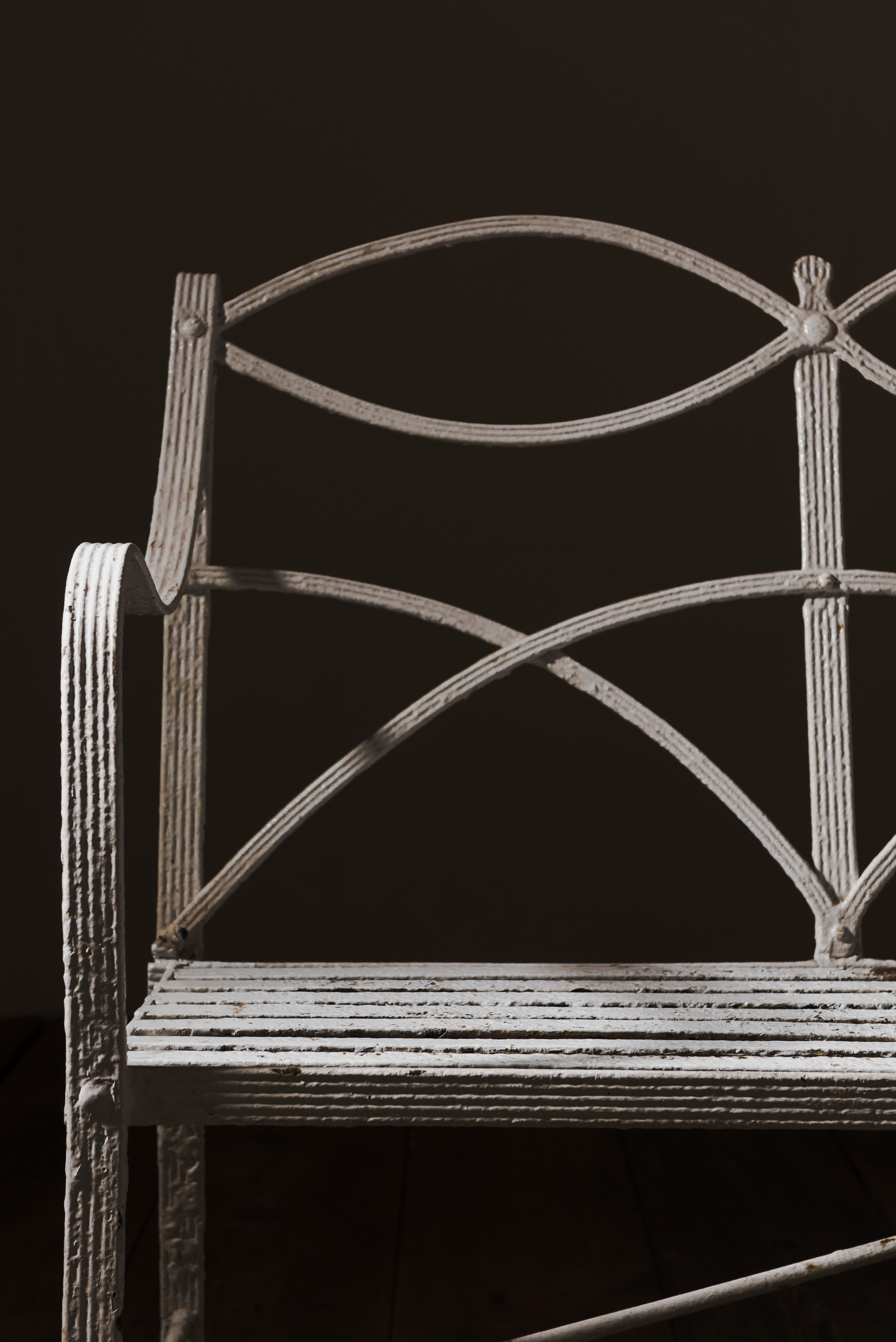 Regency Reeded Wrought Iron Garden Seat