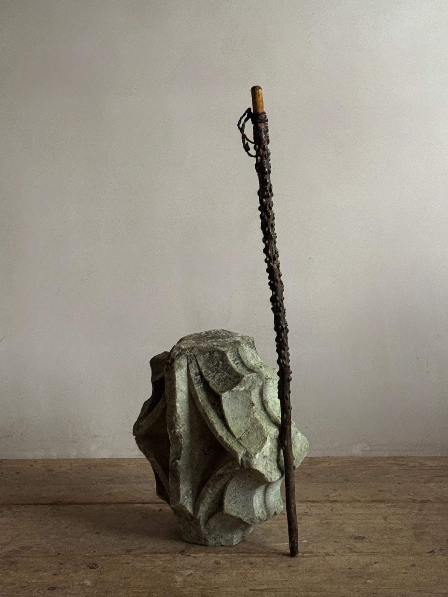 19thC Winged Elm walking stick