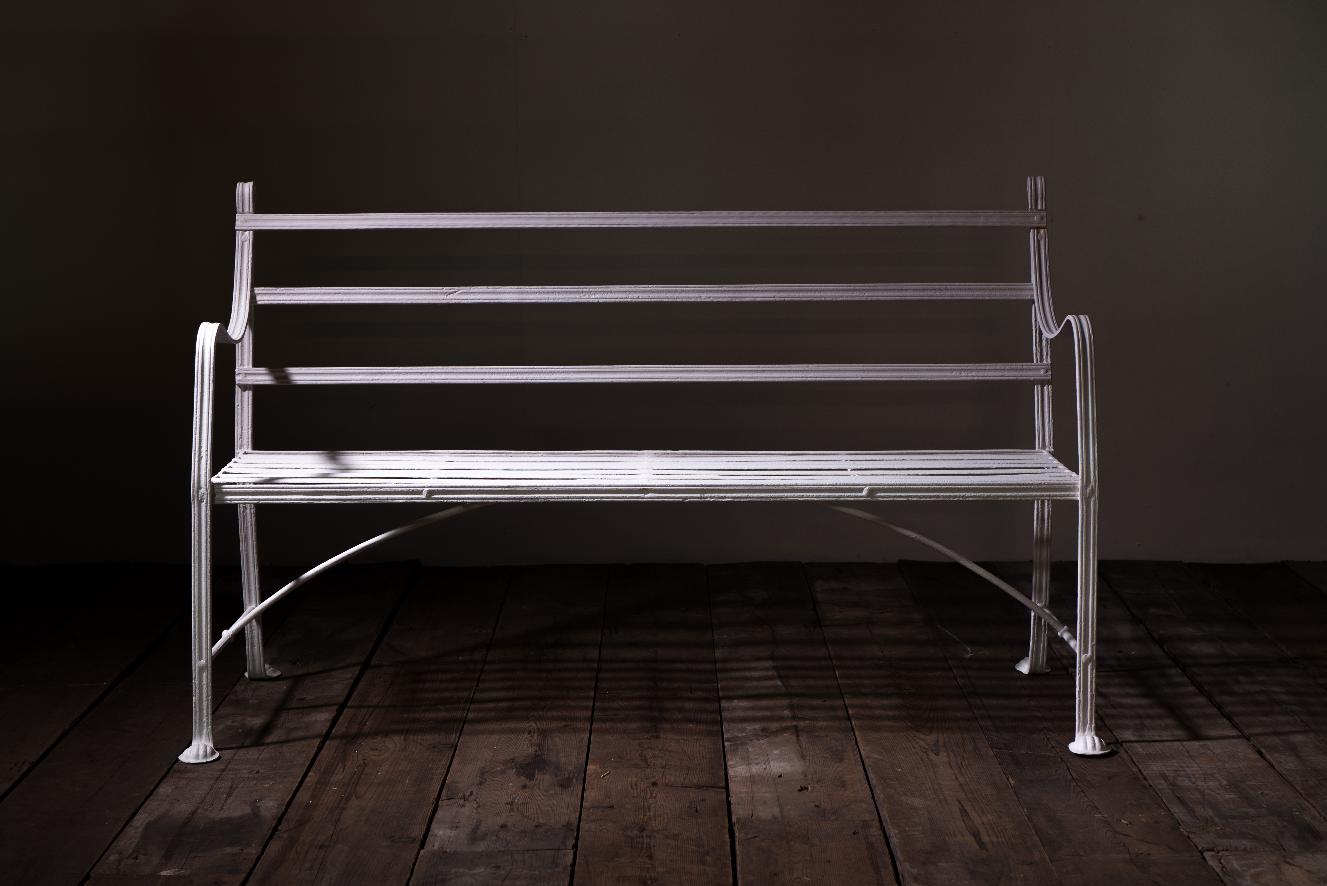 Regency Reeded Wrought Iron Garden Bench image 3