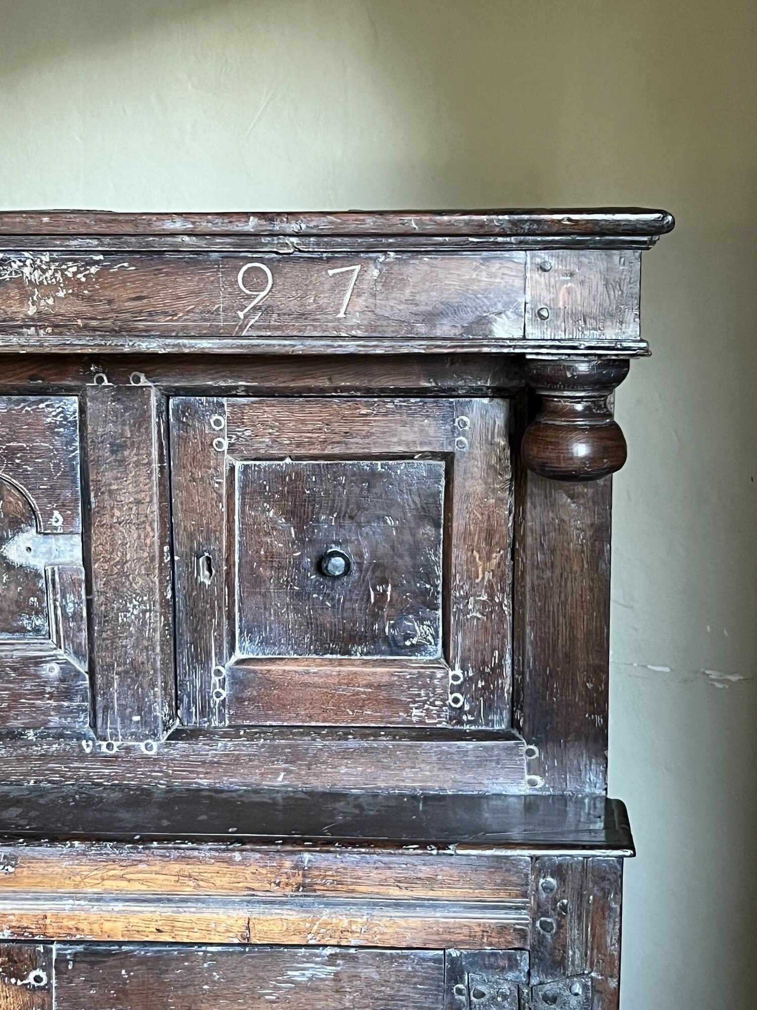 17thC Oak Press or Court Cupboard image 4