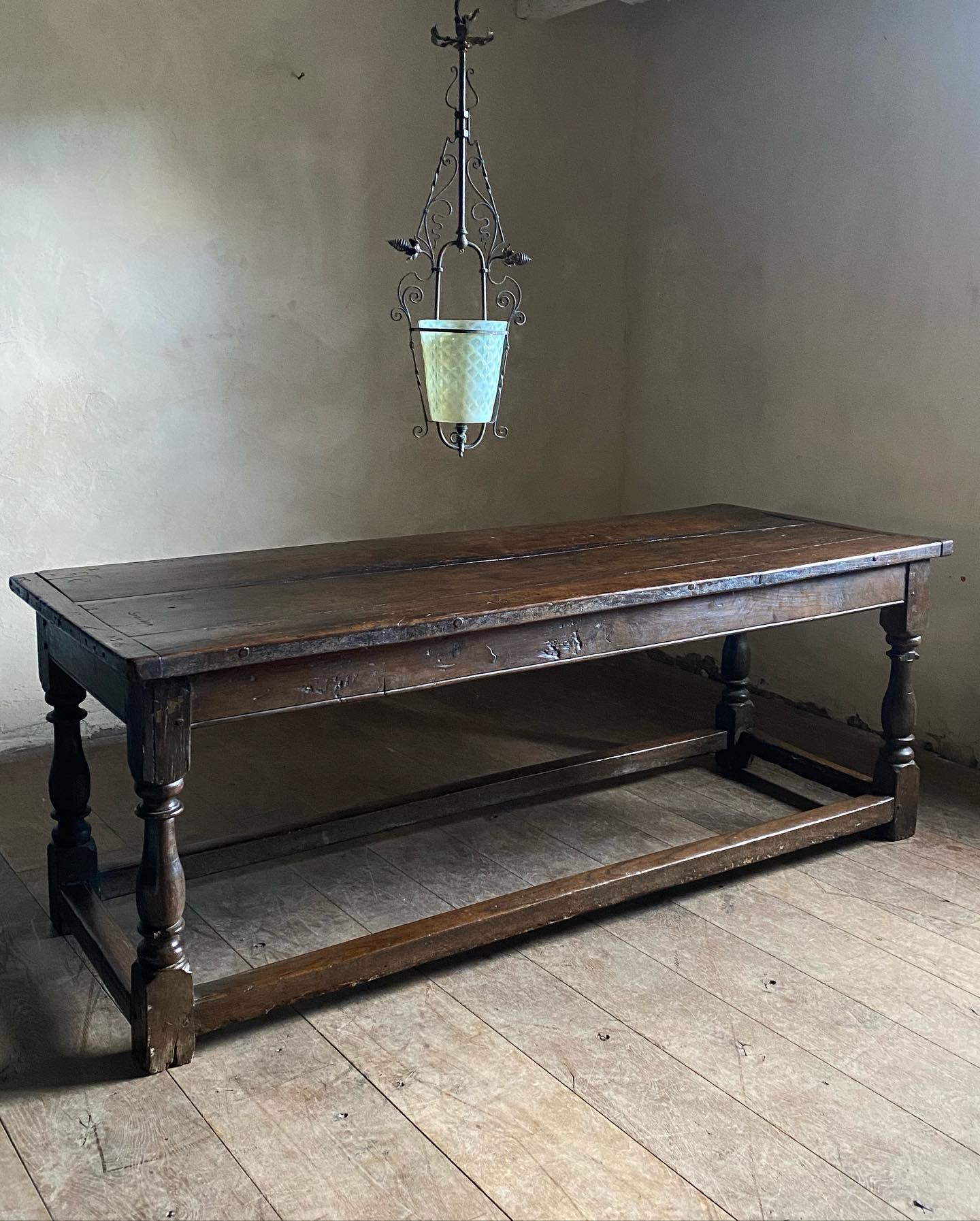18thC Graffitied Oak Refectory Table image 14