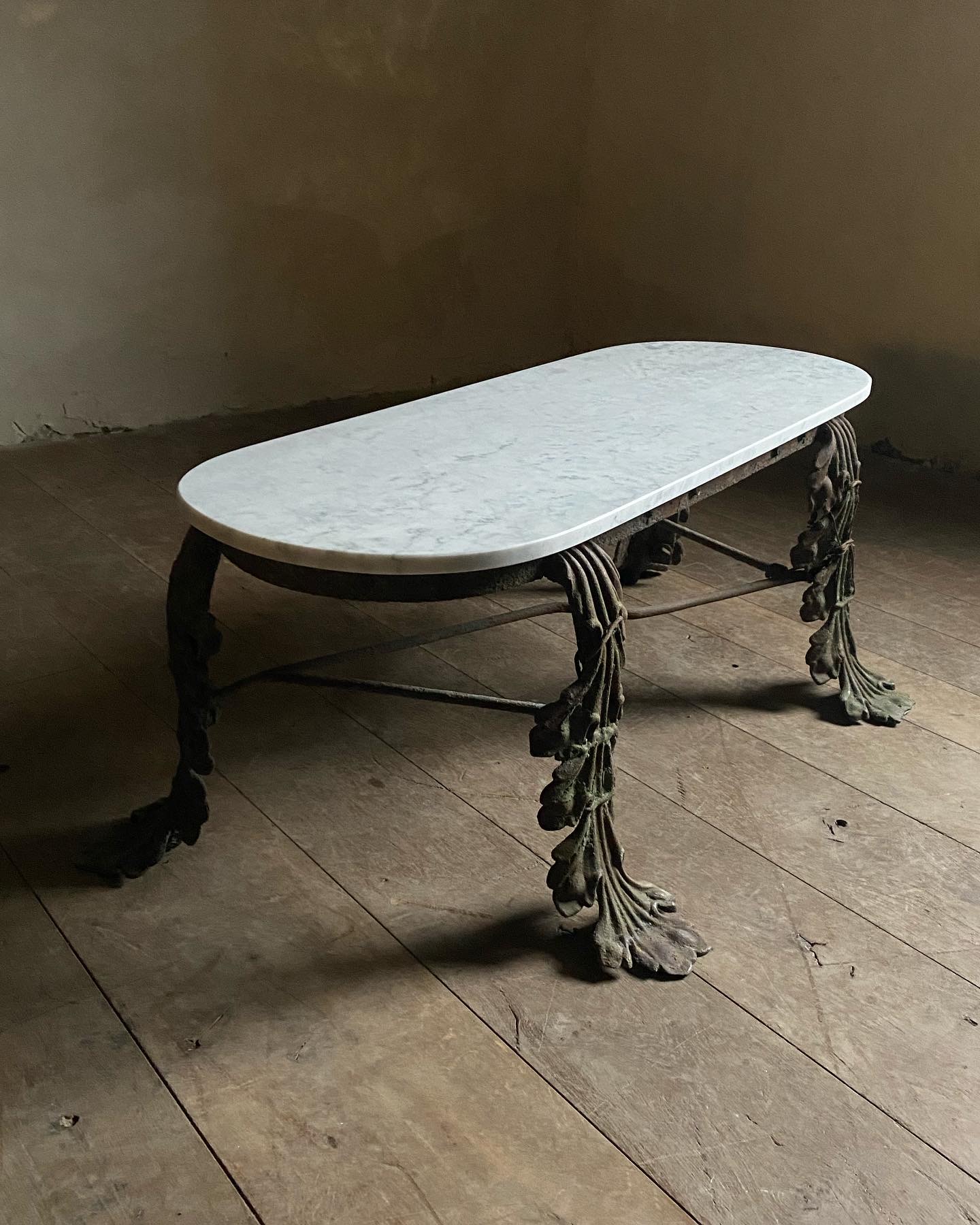 Antique marble topped garden table image 9