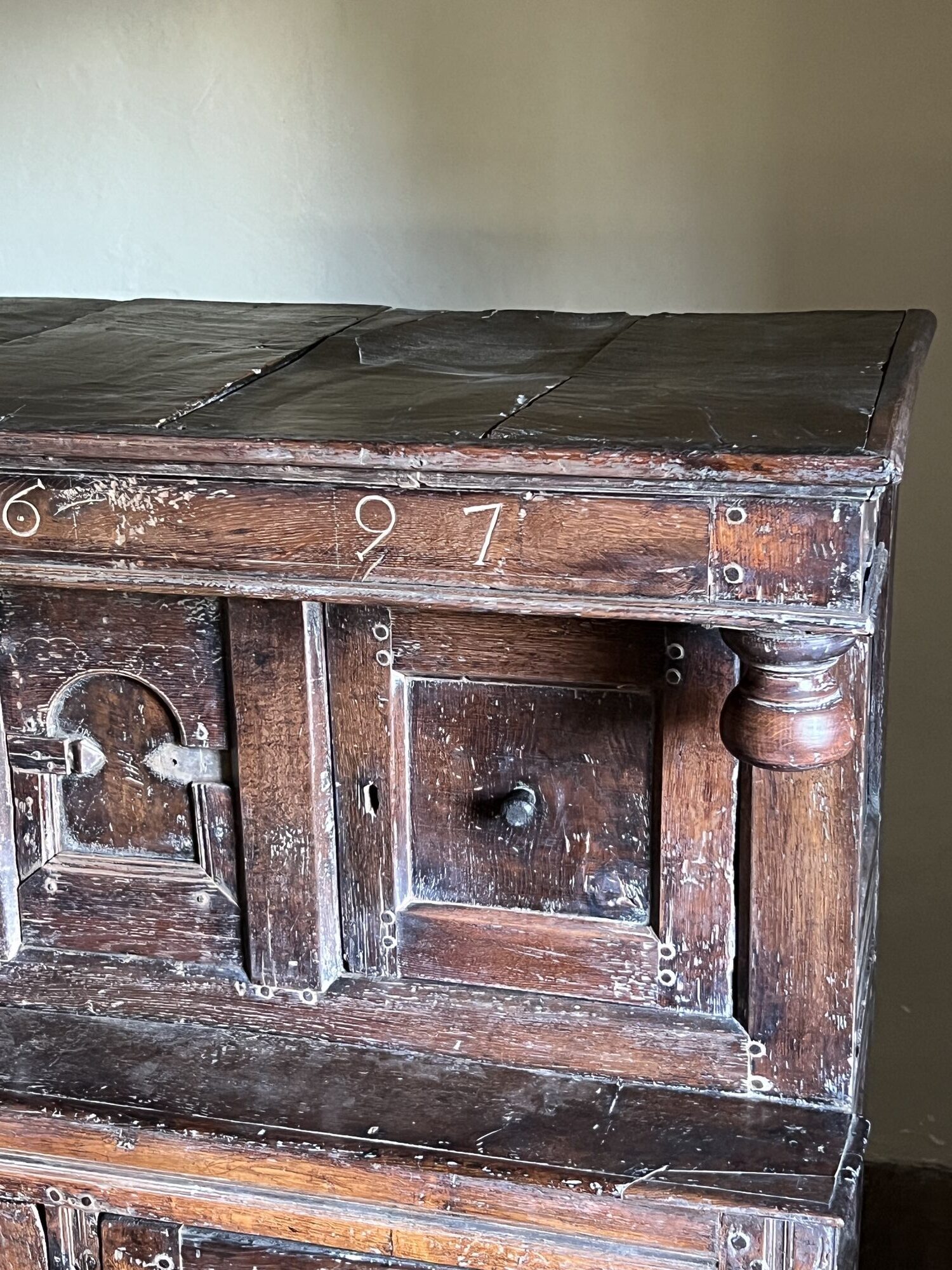 17thC Oak Press or Court Cupboard image 9