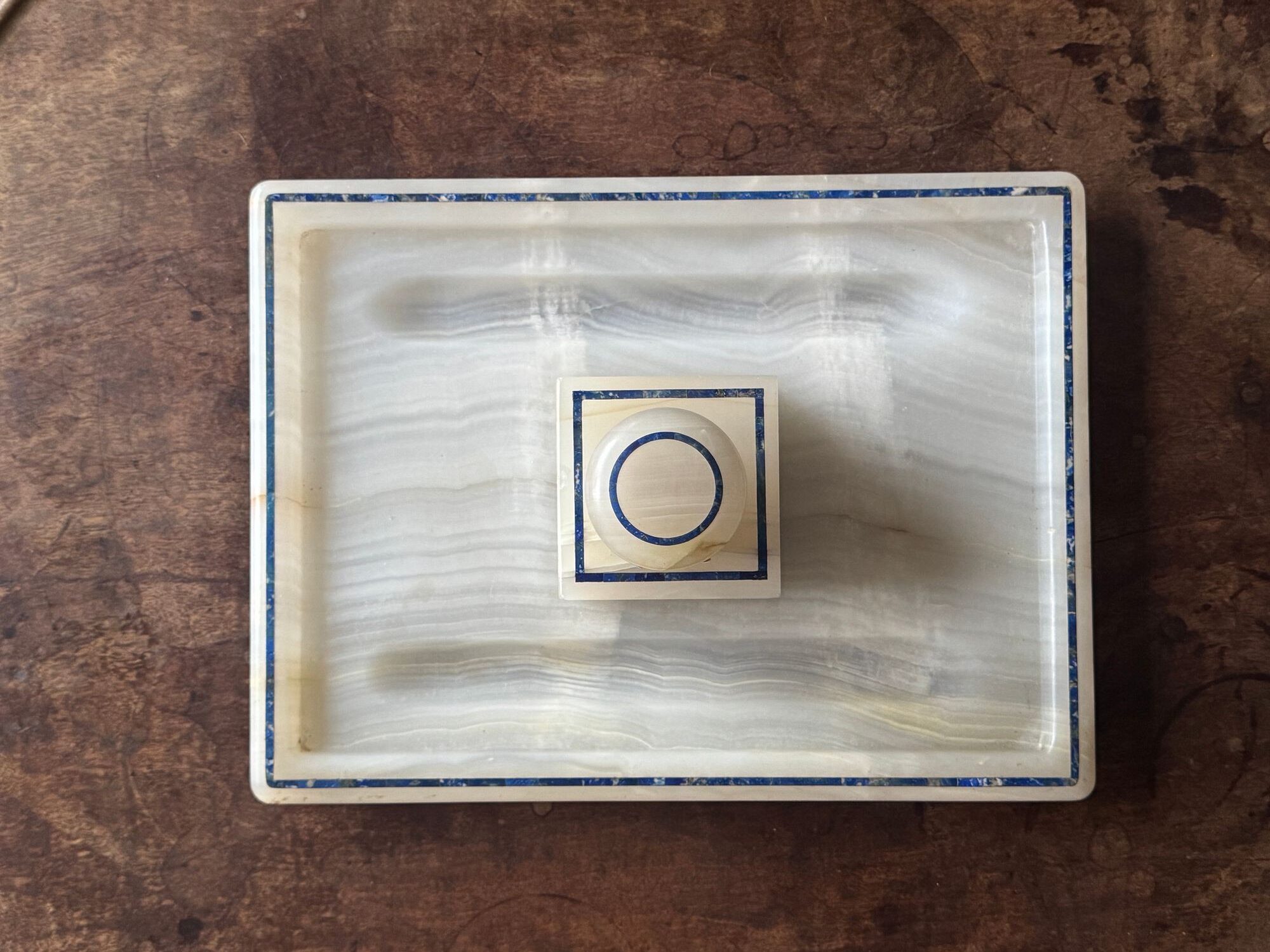 Onyx and Lapis inlaid Inkstand image 6