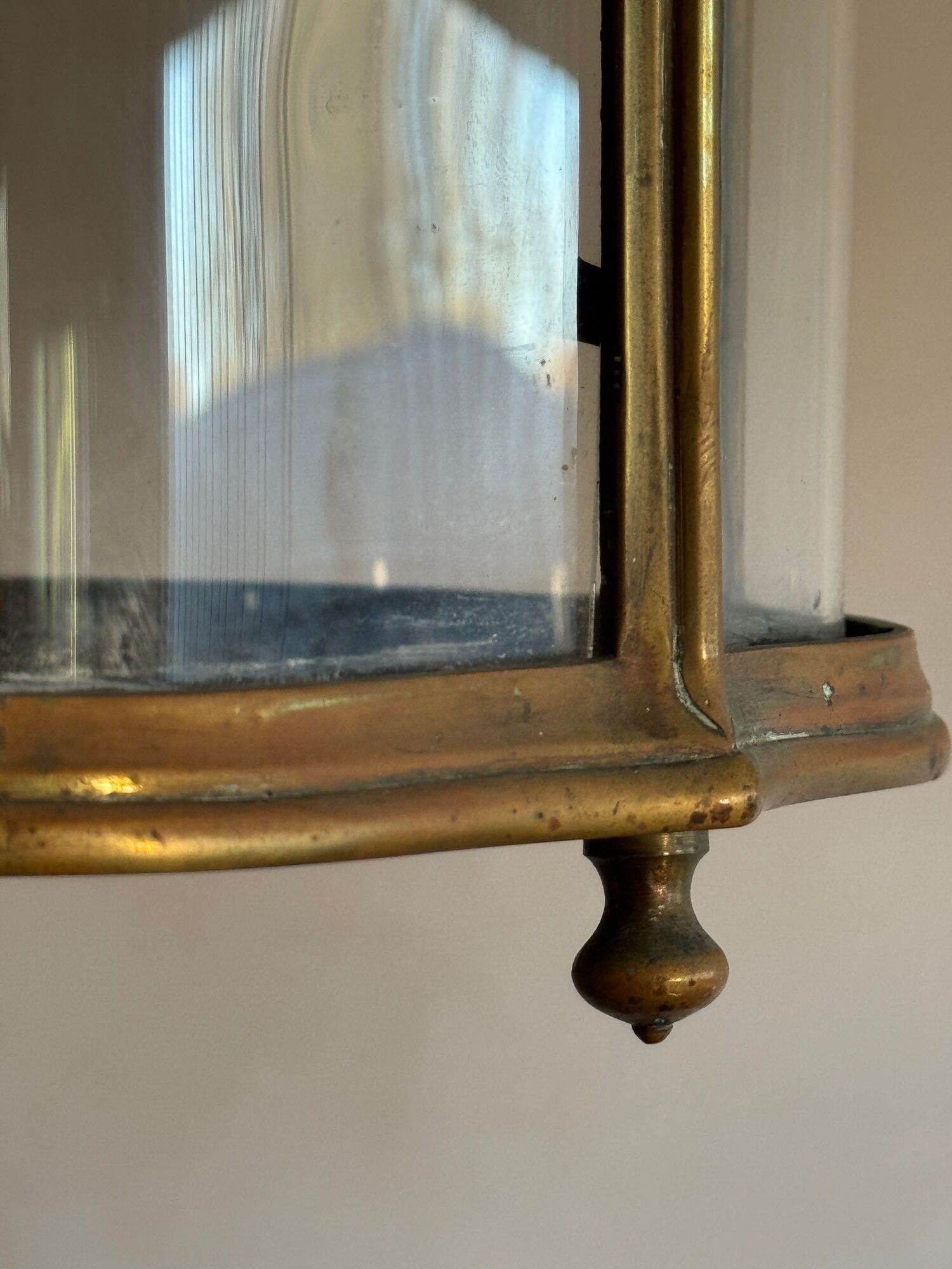 19thC Brass Hall Lantern image 4