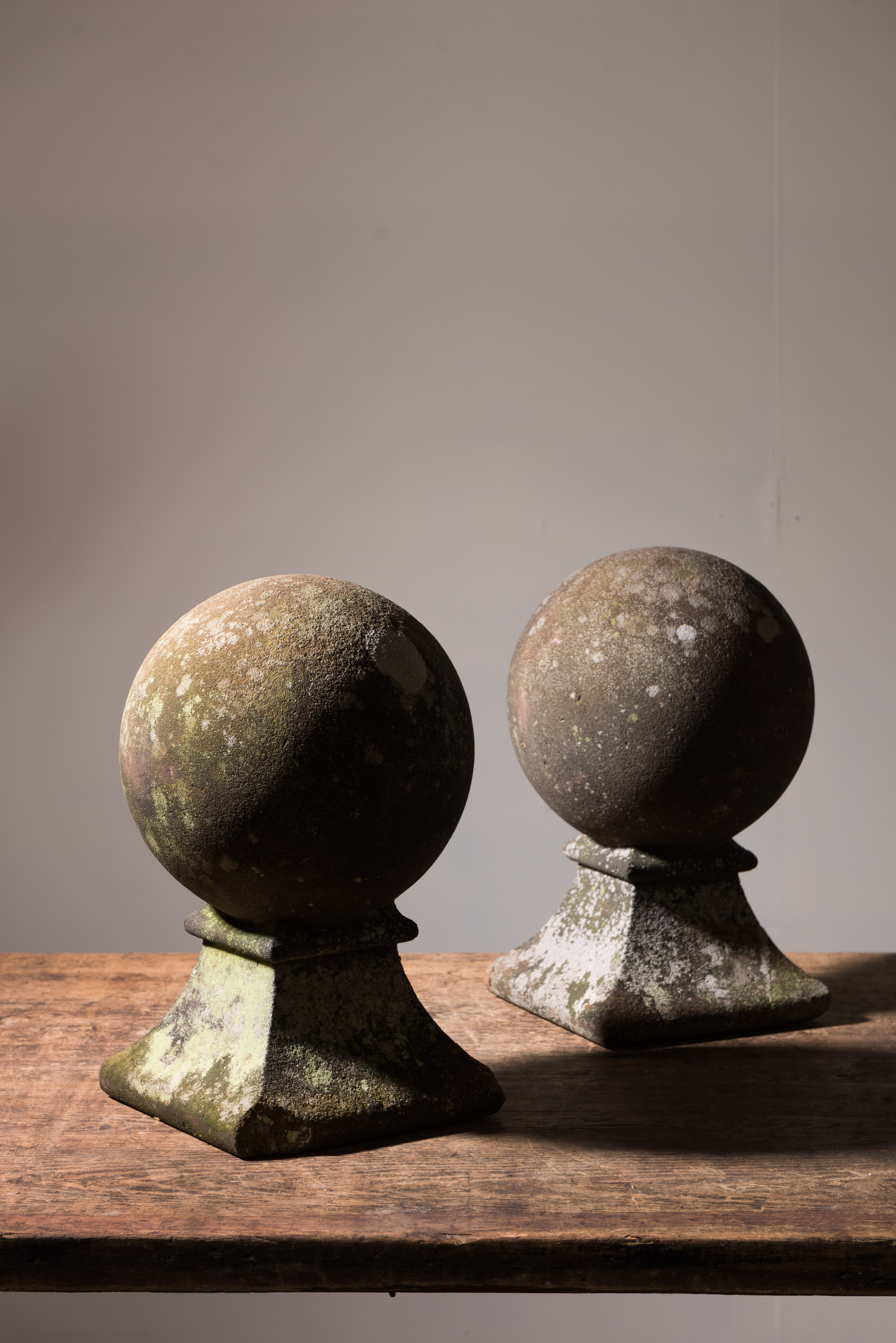 Carved Stone Ball Finials
