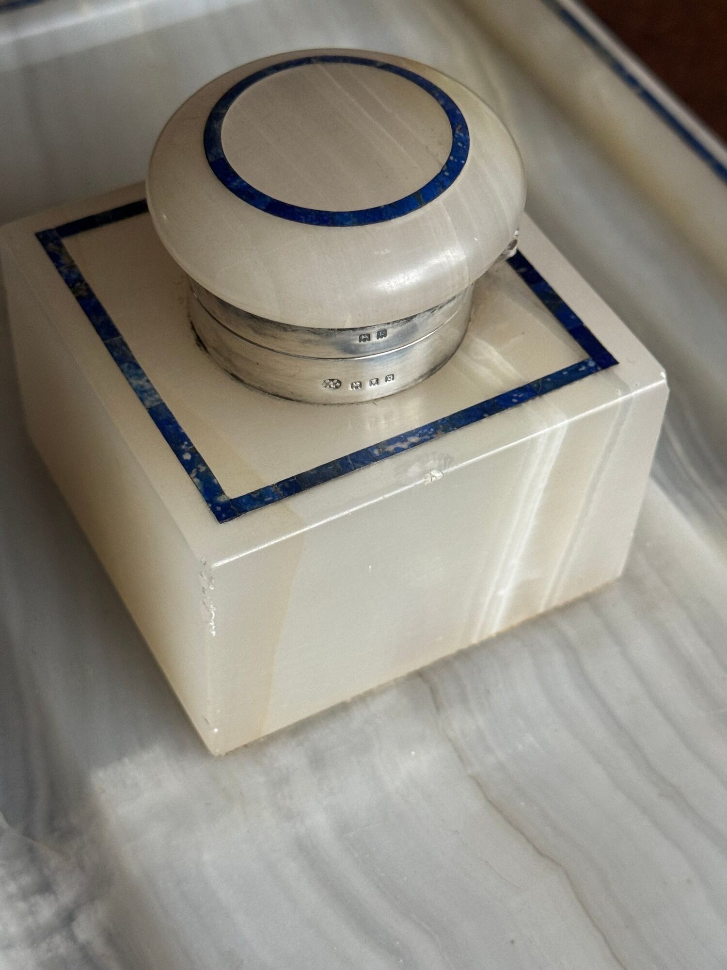 Onyx and Lapis inlaid Inkstand image 5