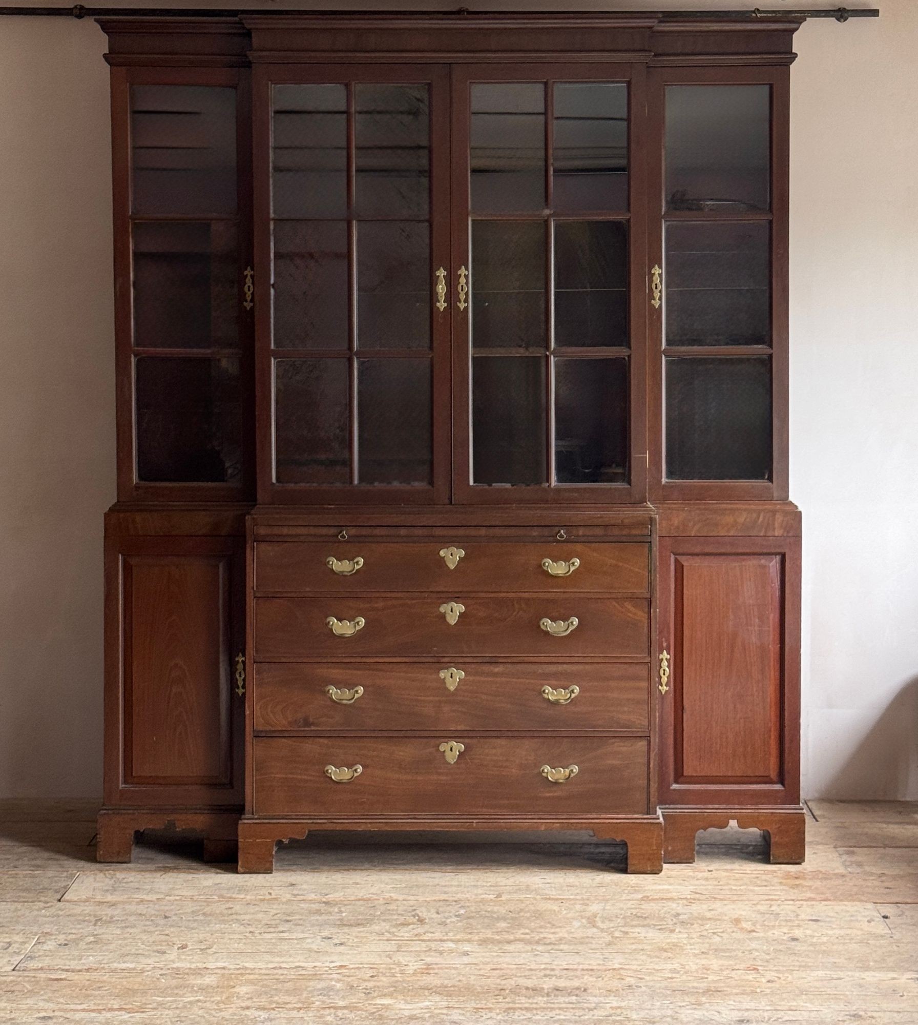 George II Breakfront Mahogany Bookcase