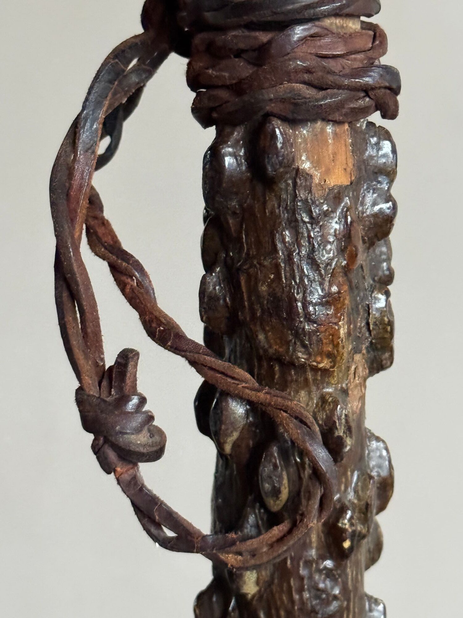 19thC Winged Elm walking stick image 7