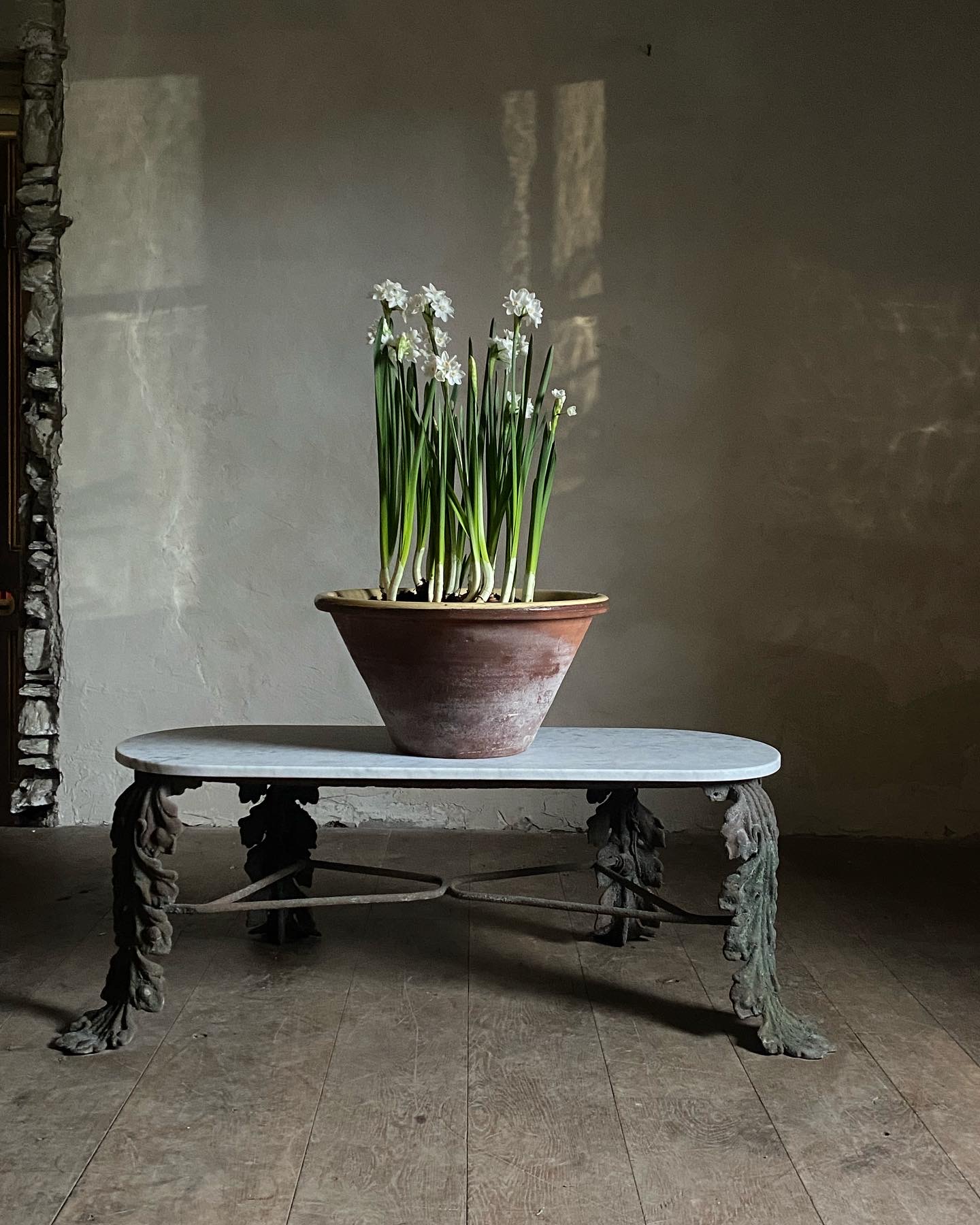 Antique marble topped garden table image 10