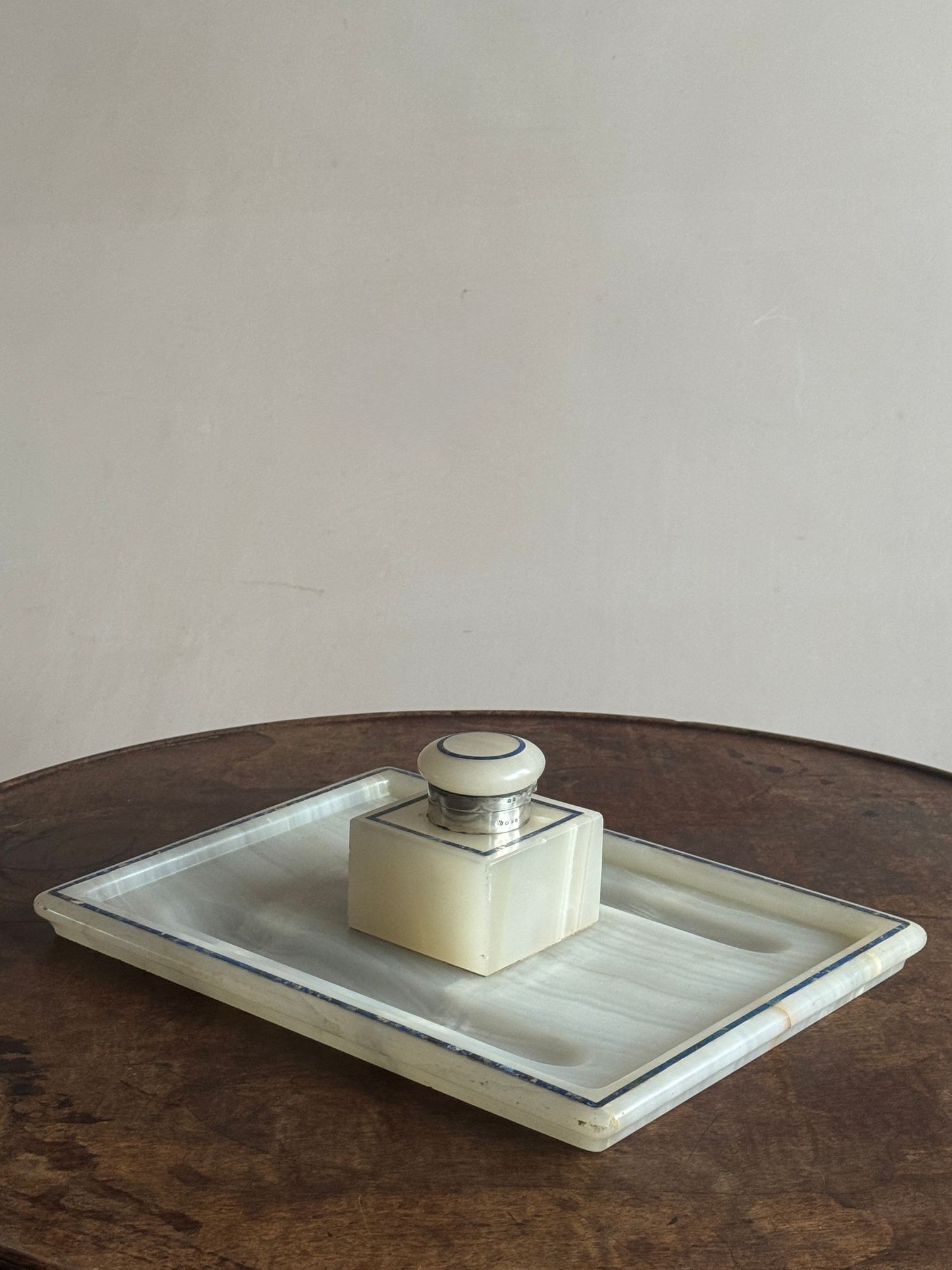 Onyx and Lapis inlaid Inkstand