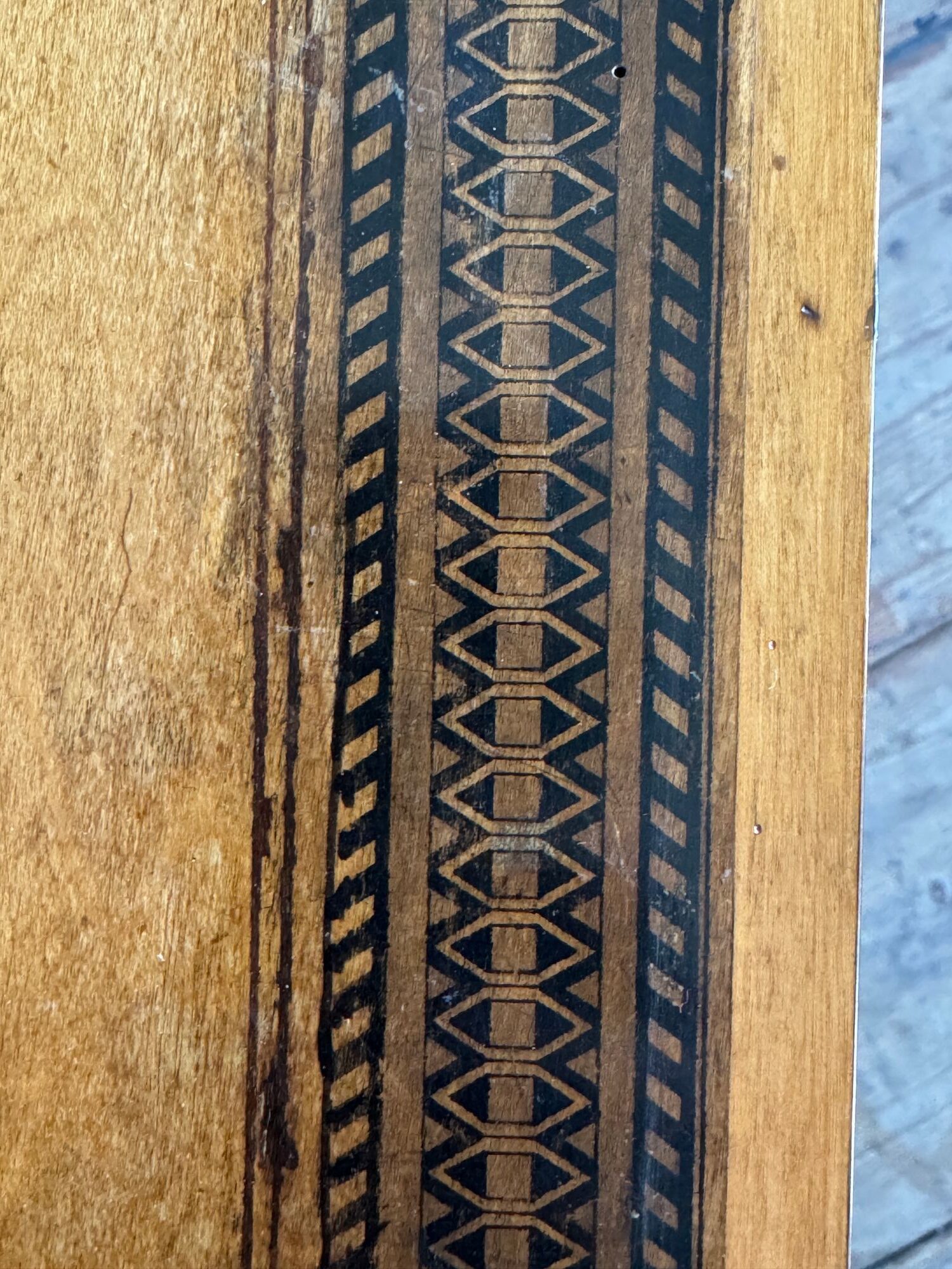 Penwork decorated tripod table image 4