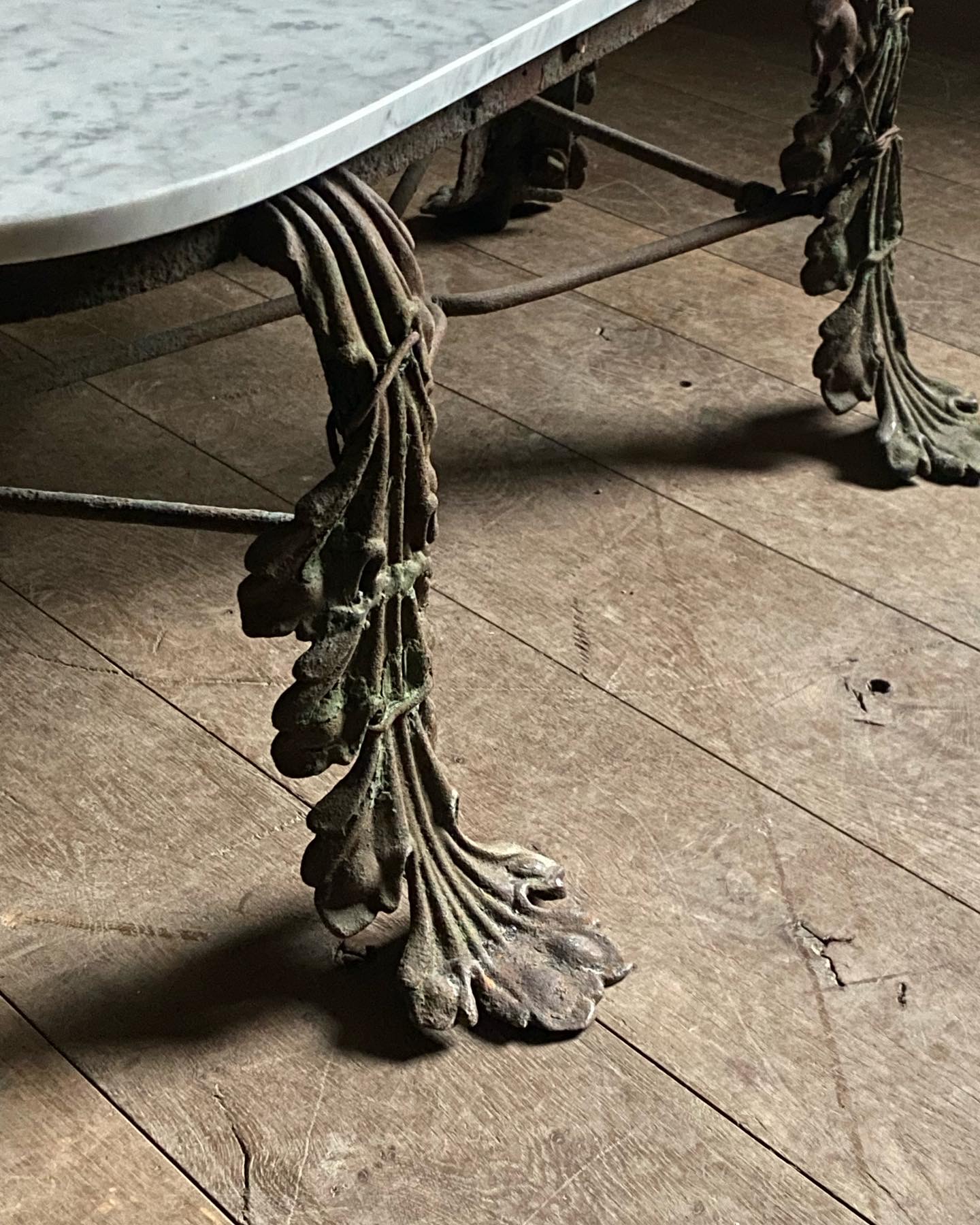 Antique marble topped garden table image 8