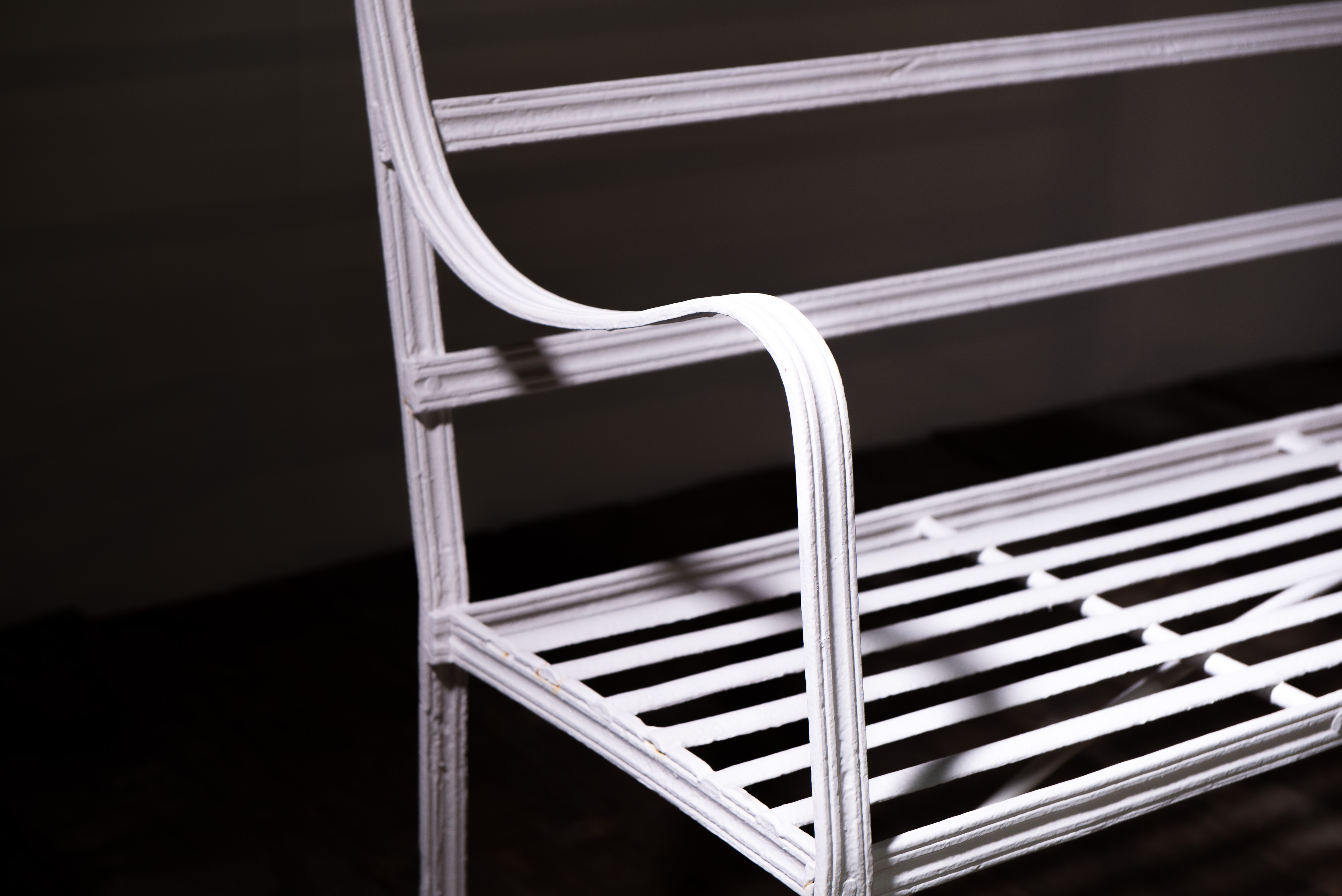 Regency Reeded Wrought Iron Garden Bench image 8