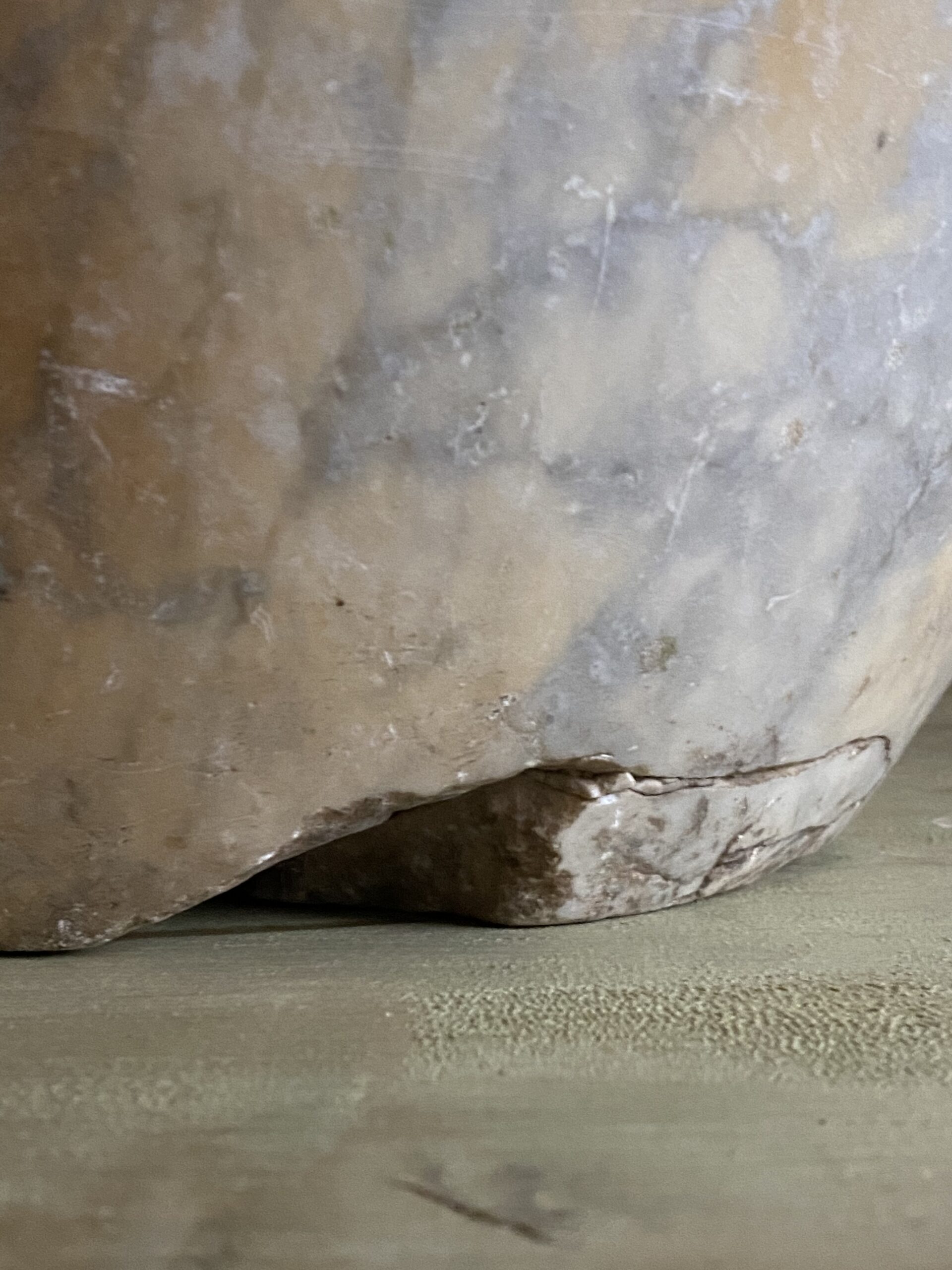 Large English 18thC Marble Mortar image 9