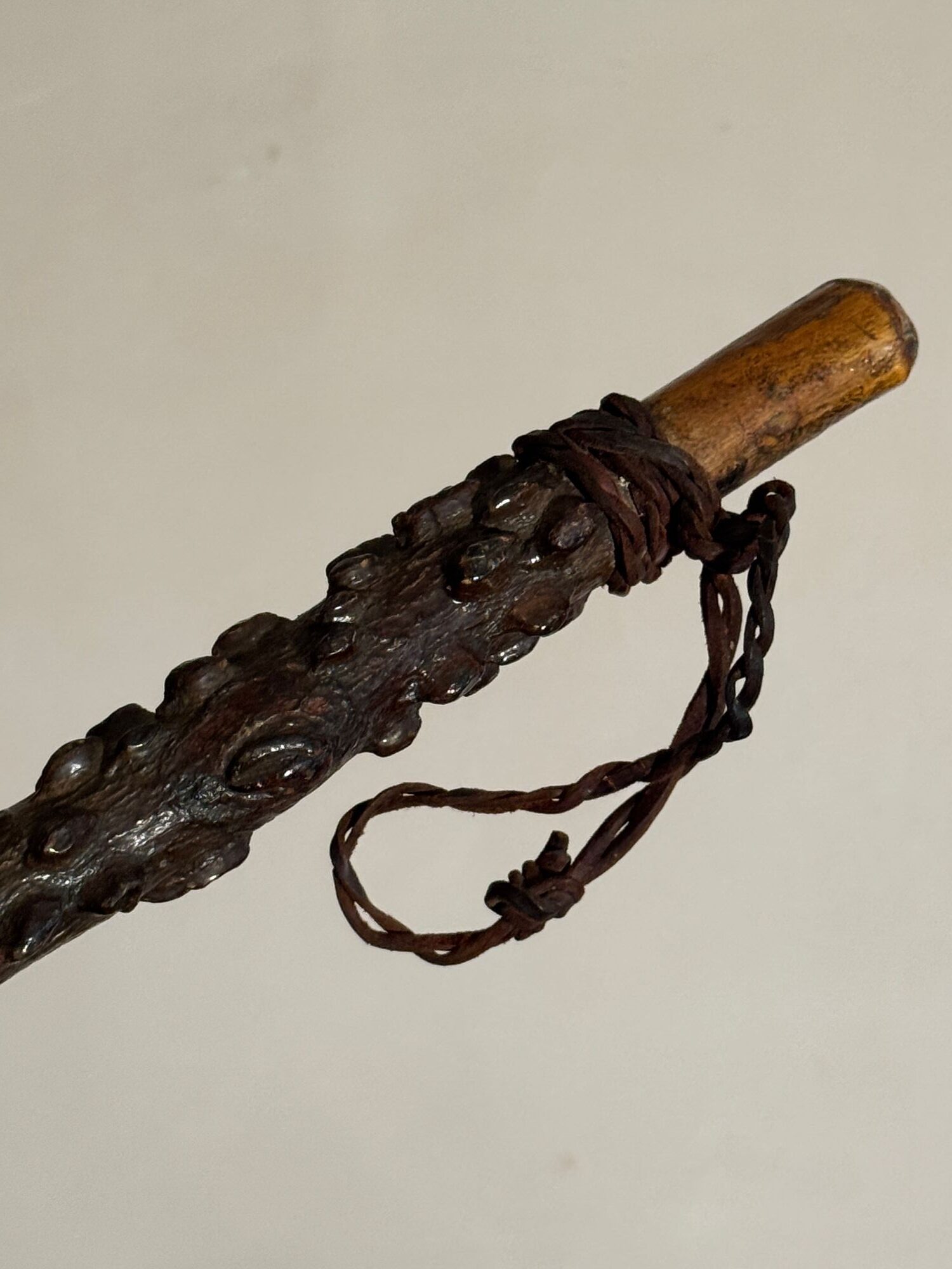 19thC Winged Elm walking stick image 3
