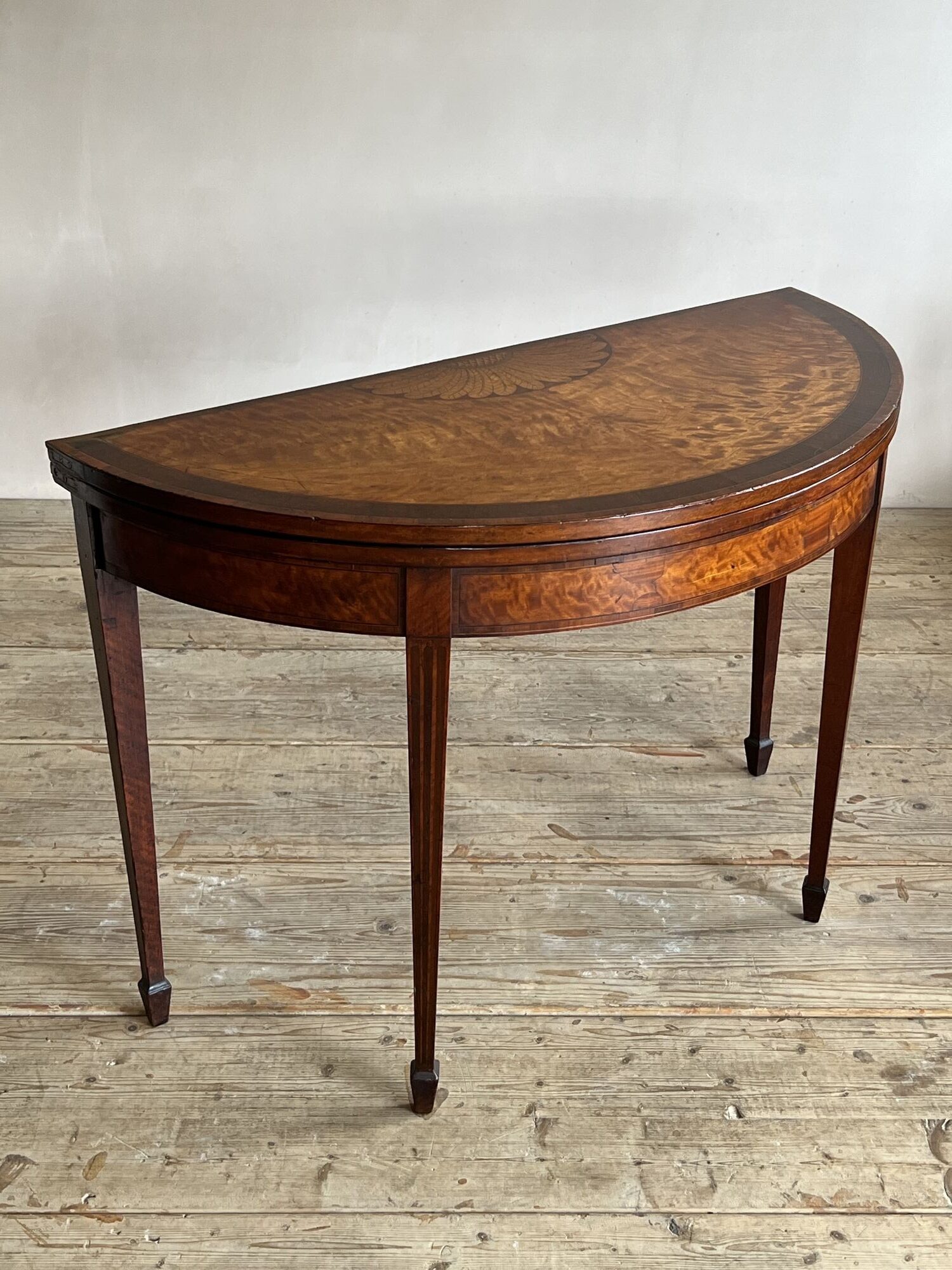 18thC Demi Lune Card Table image 11