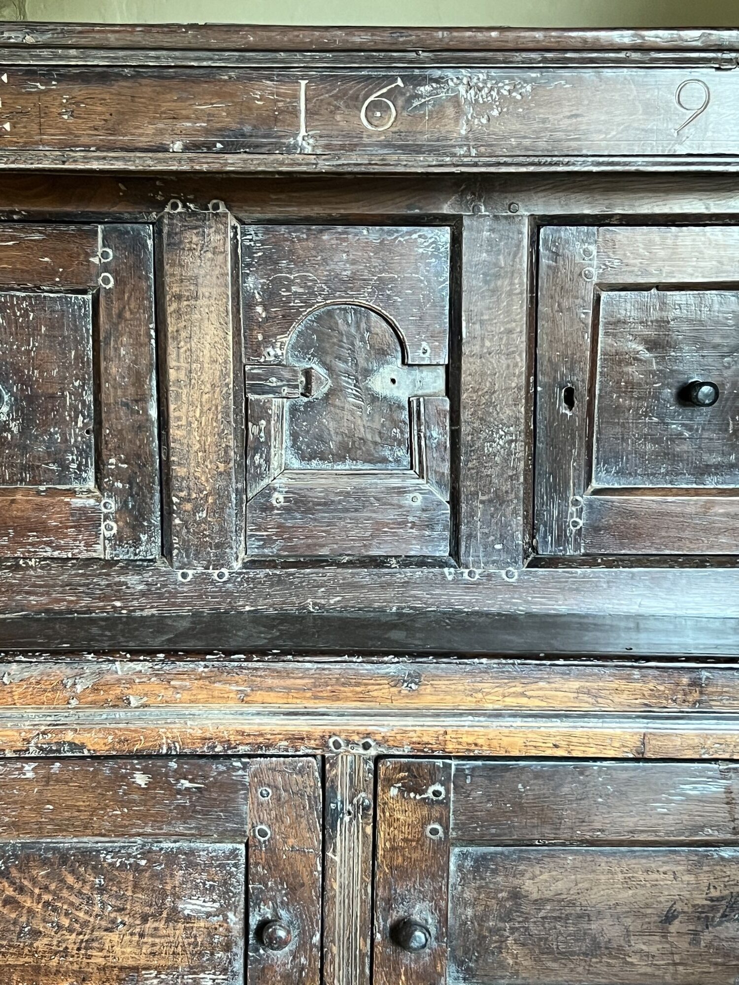 17thC Oak Press or Court Cupboard image 5