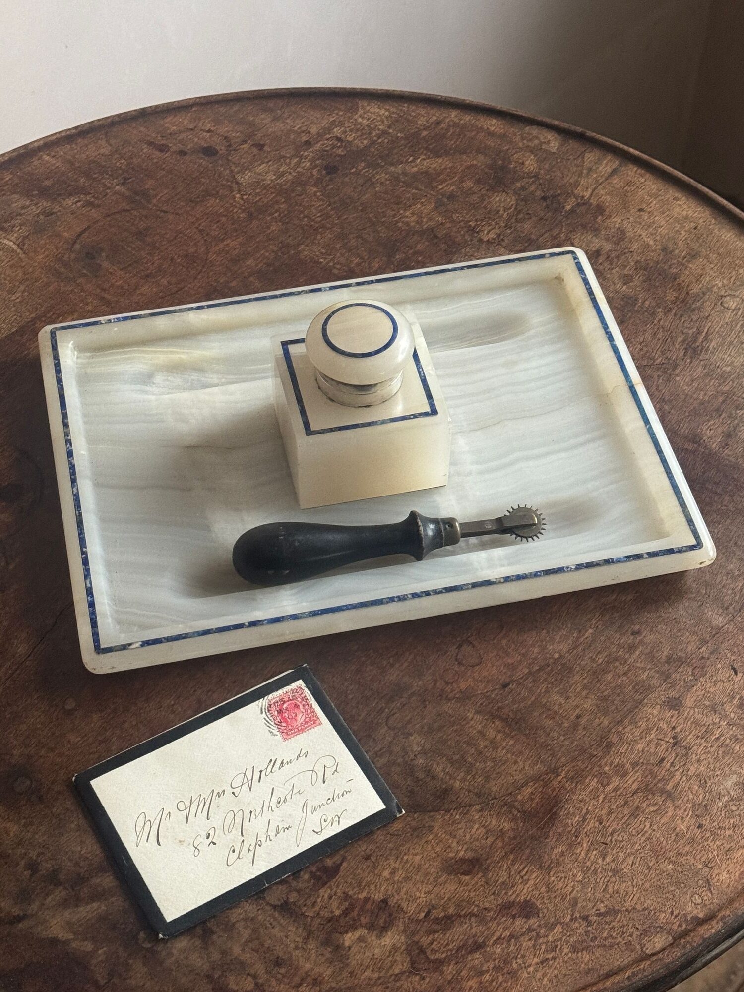 Onyx and Lapis inlaid Inkstand image 3