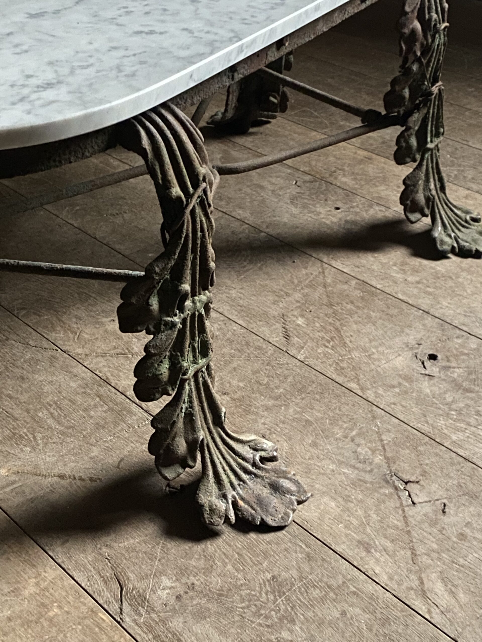 Antique marble topped garden table image 4