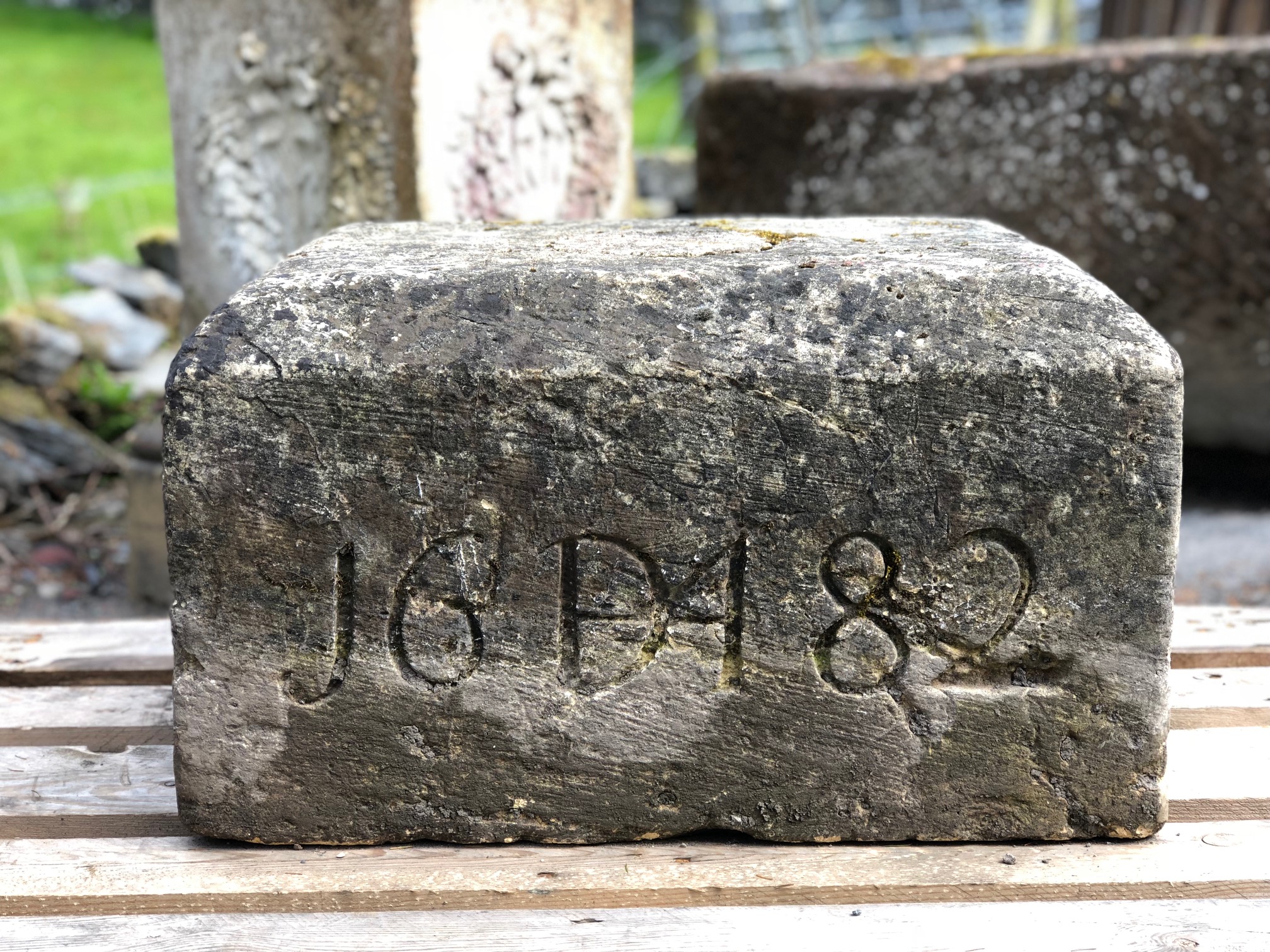 Cheese Press Weight Stone Dated 1682 image 4