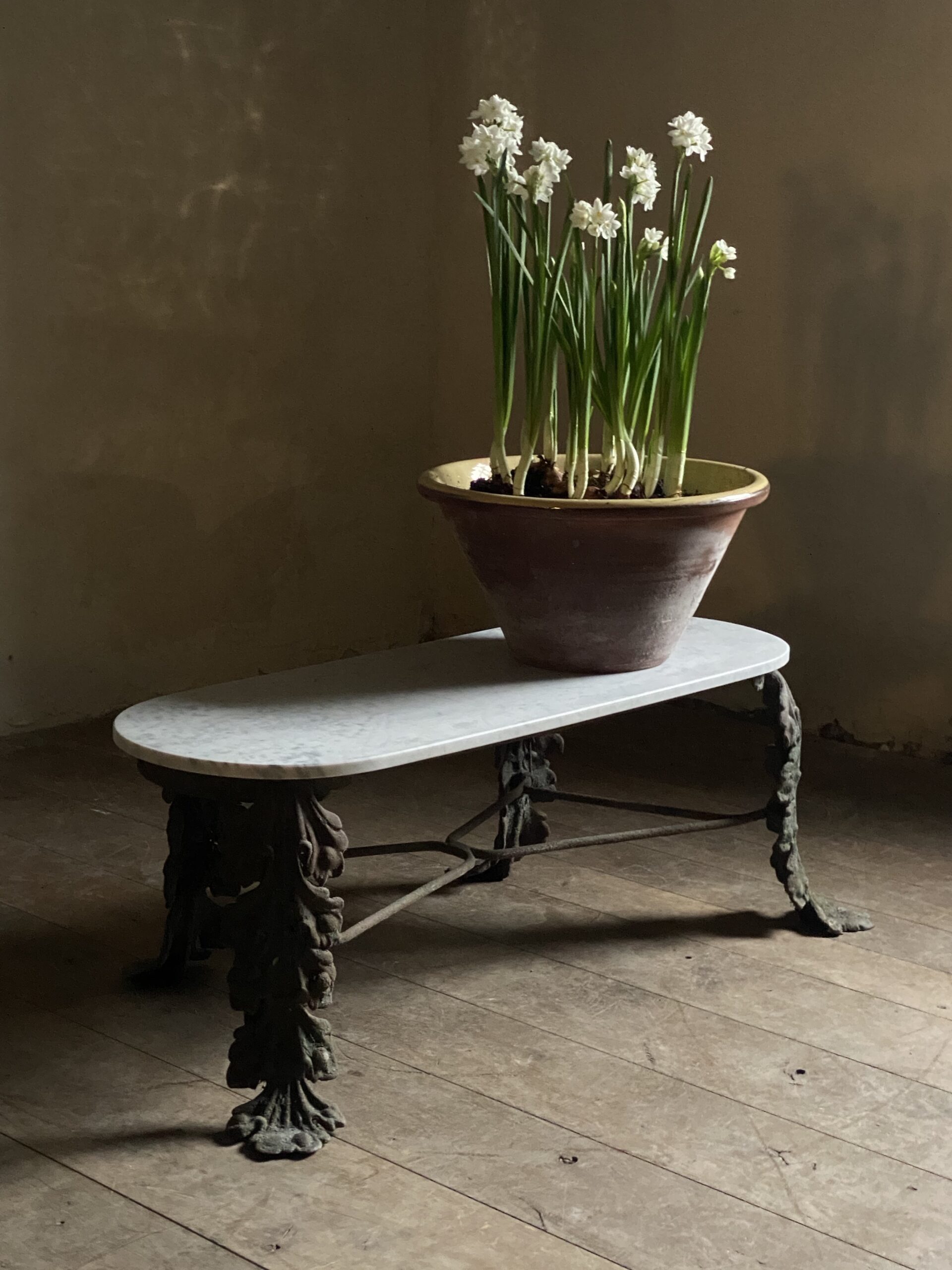 Antique marble topped garden table image 5