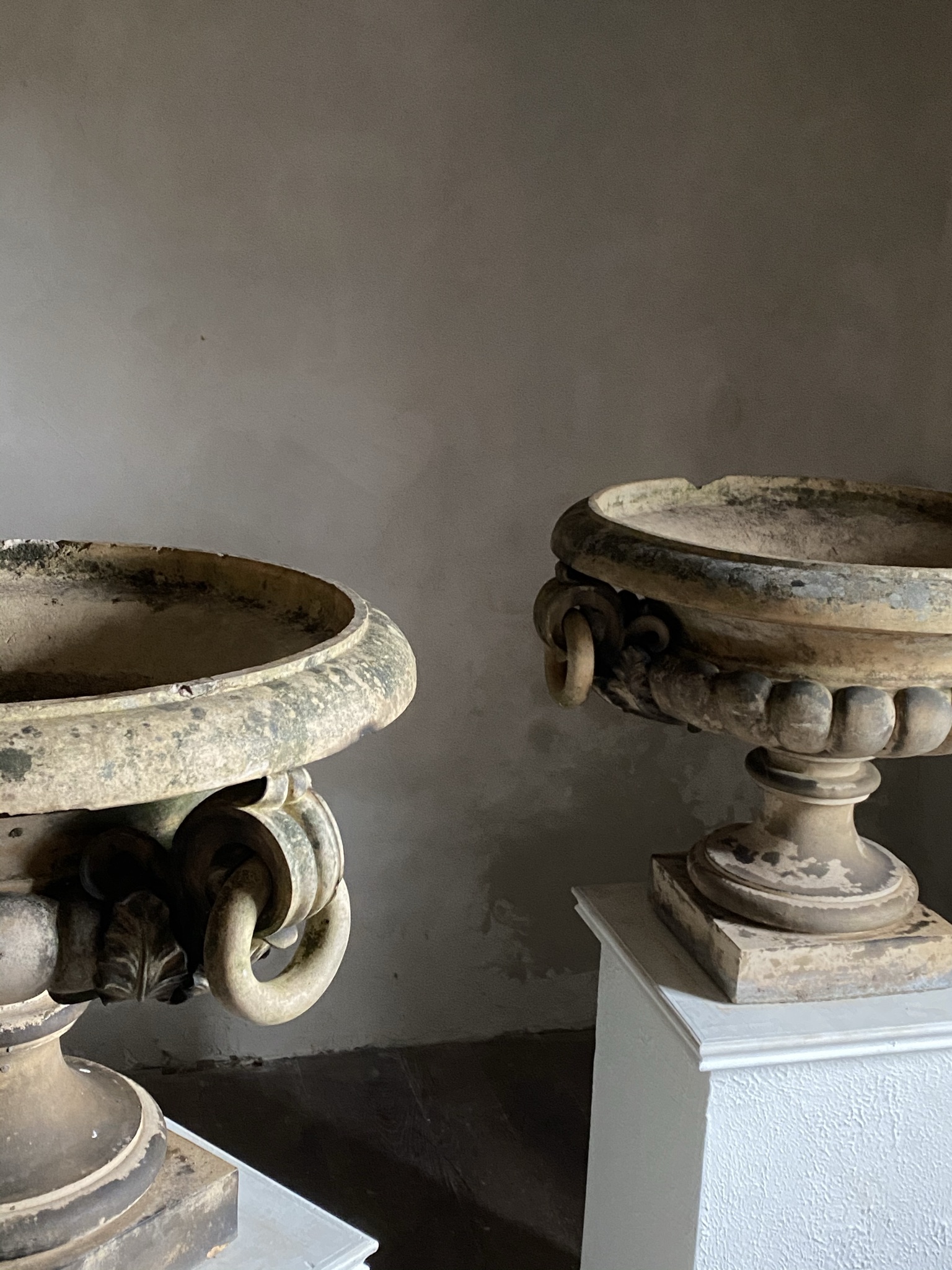 A pair of Buff Terracotta Urns image 5