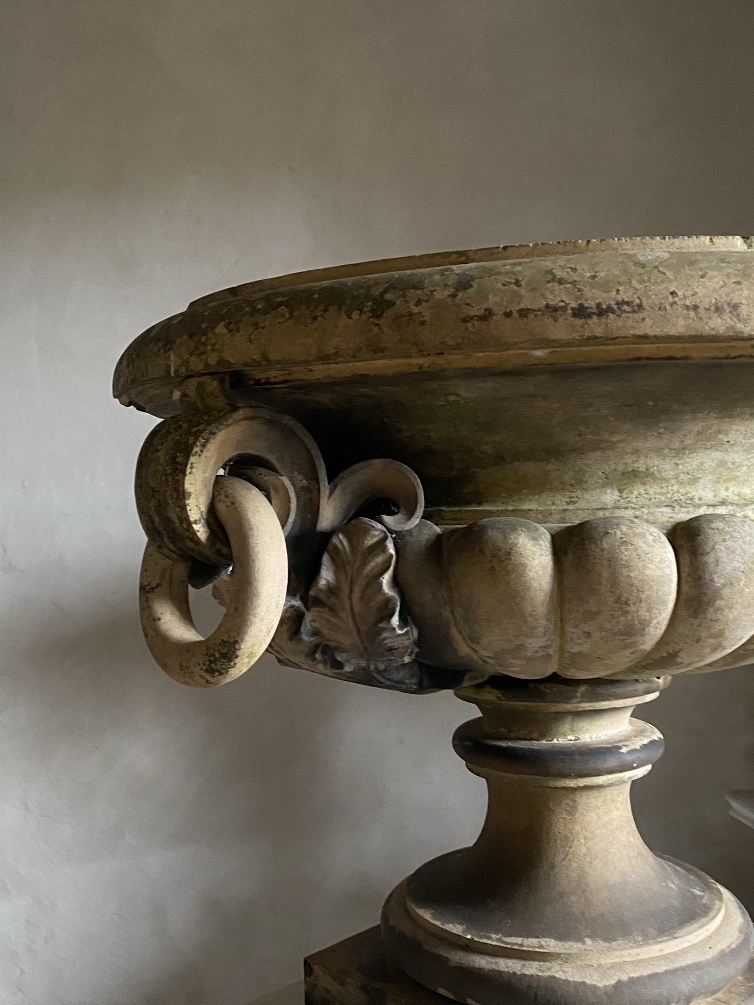 A pair of Buff Terracotta Urns image 13
