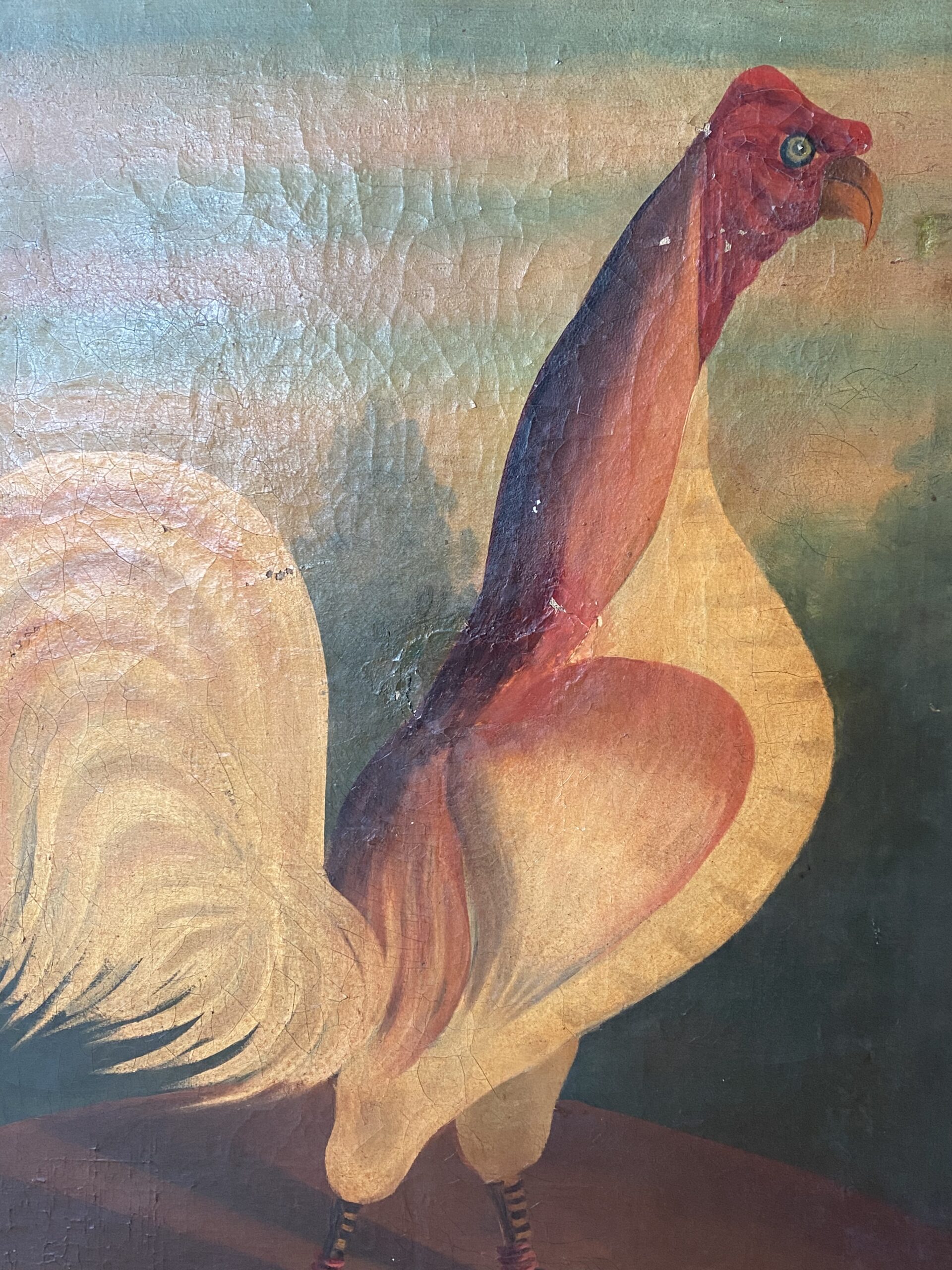 Pair of Naive Cockerel oil paintings image 6